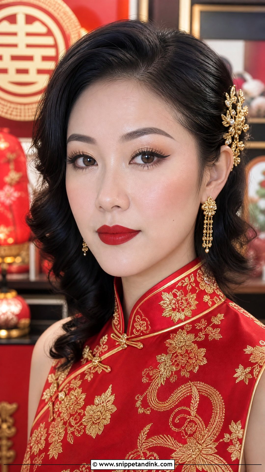 Red Lip Asian Bridal Makeup - Snippet and Ink - 20 Wedding Makeup Asian Brides