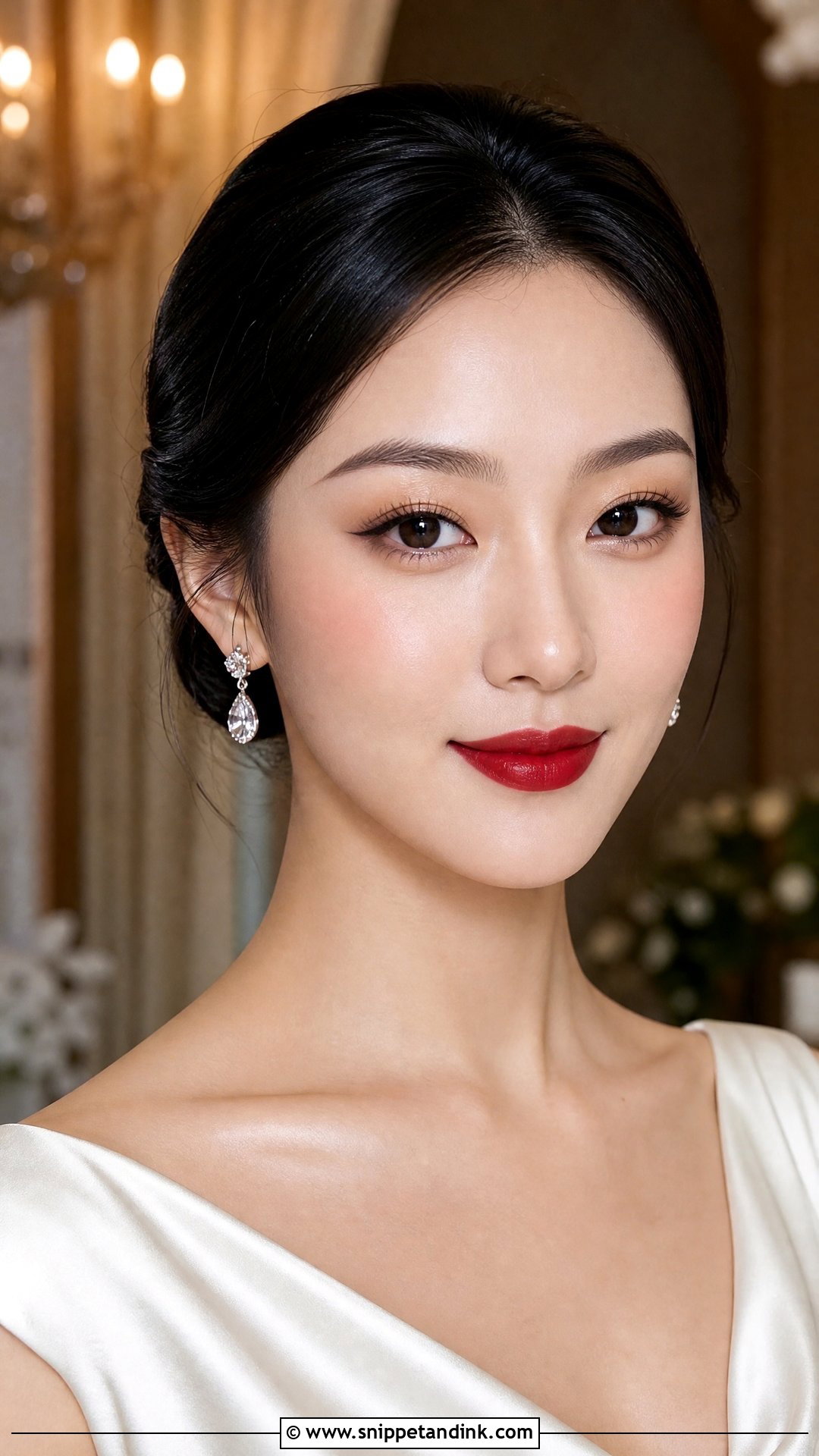 Red Lip Asian Bridal Makeup - Snippet and Ink - 25 Bridal Makeup Asian Brides