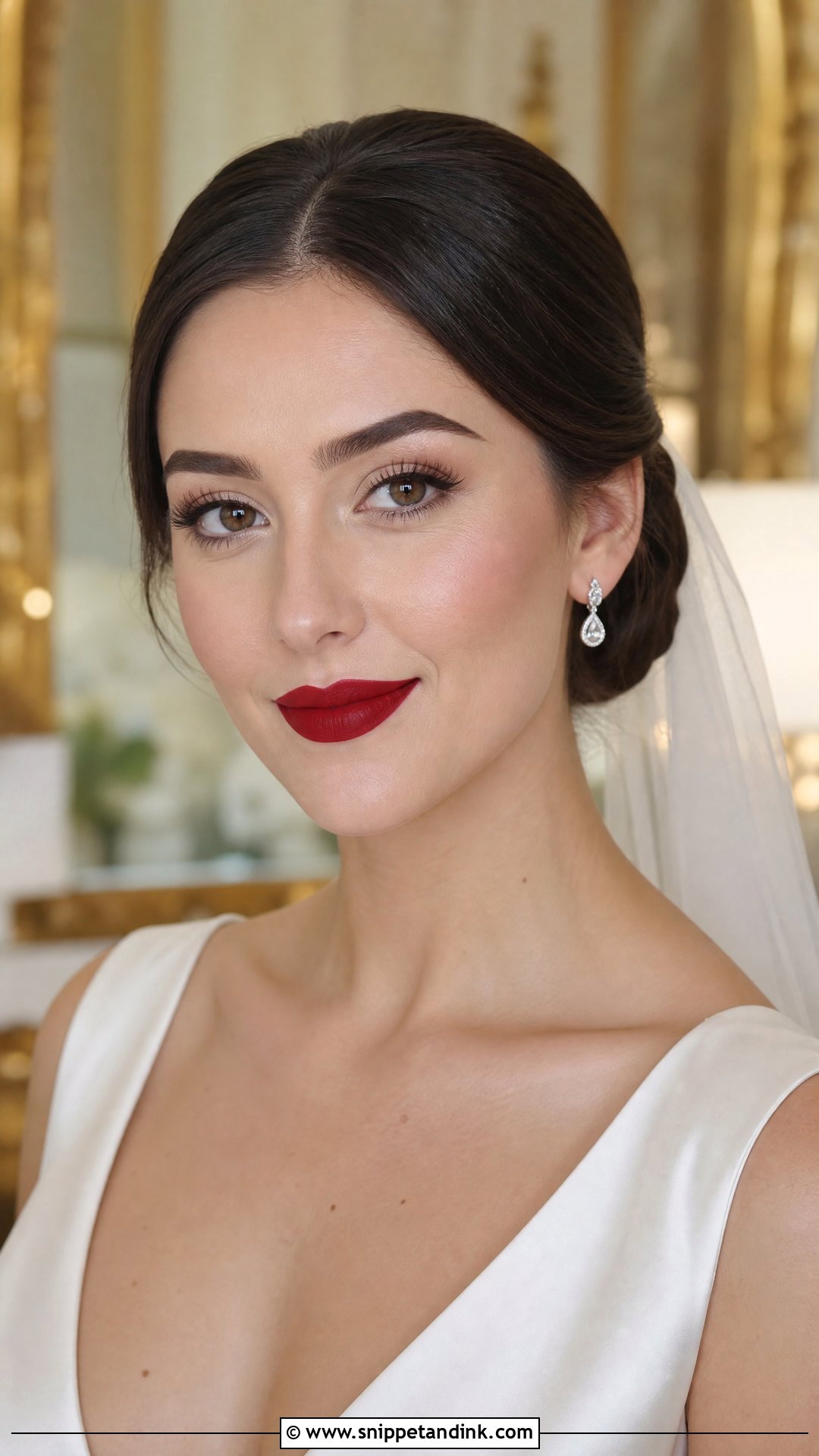 Red Lip Bridal HD Makeup - Snippet and Ink - 20 Bridal HD Makeup Ideas