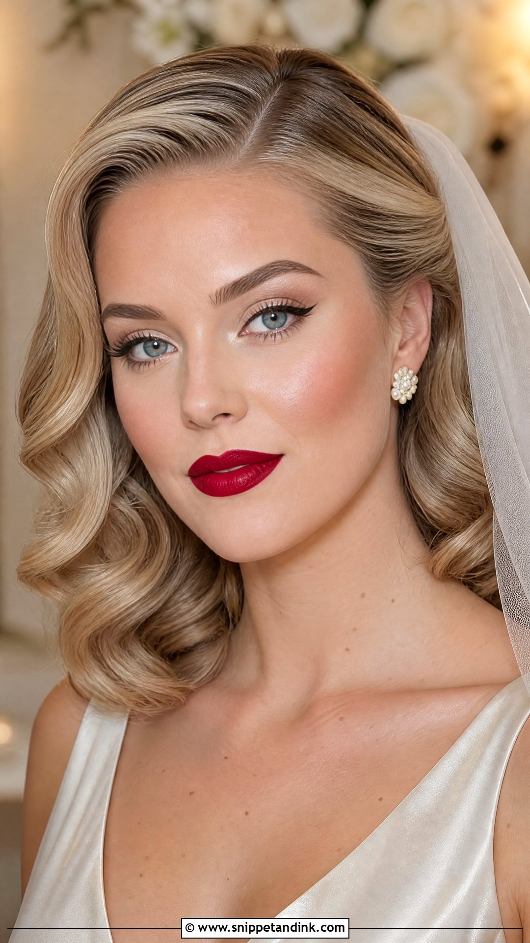 Red Lip Bridal Makeup - Snippet and Ink - 20 Types of Bridal Makeup Ideas