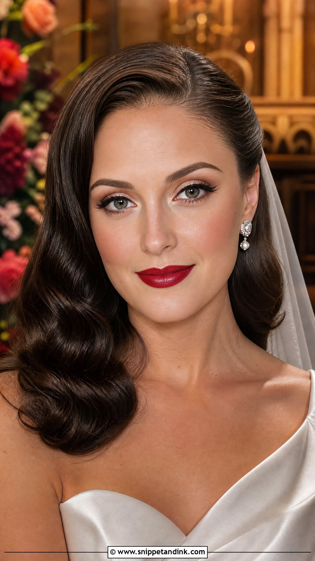 Red Lip Bridal Makeup - Snippet and Ink - 25 Romantic Bridal Makeup Ideas