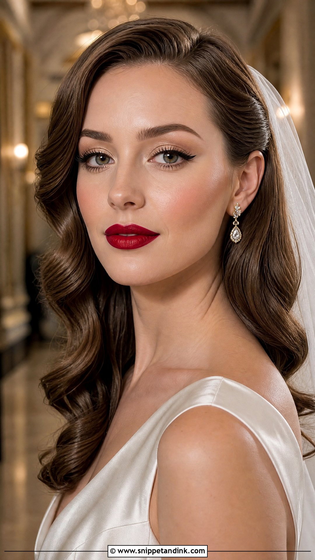 Red Lip Bridal Makeup - Snippet and Ink - 25 Wedding Day Bridal Makeup Looks