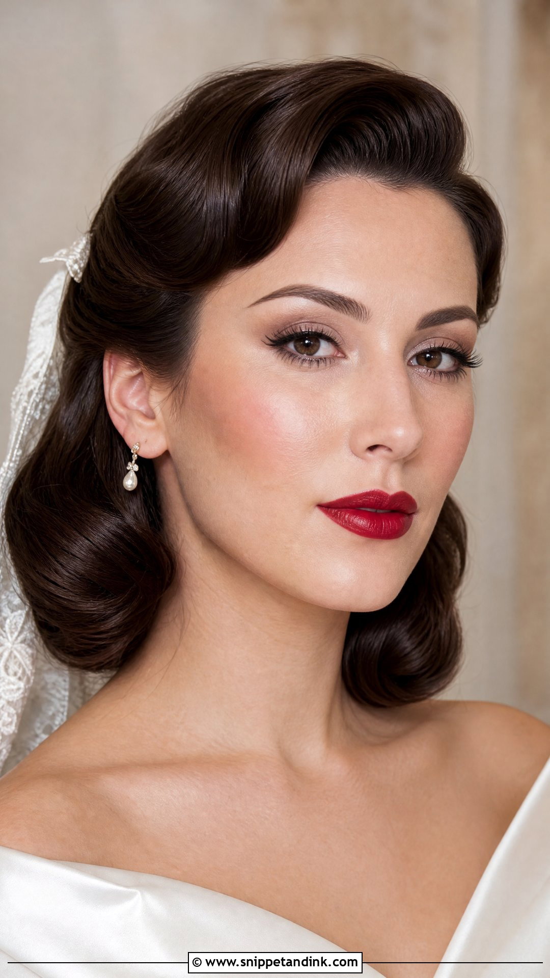 Red Lip Bridal Makeup - Snippet and Ink - 20 Bride Makeup Looks Wedding Day