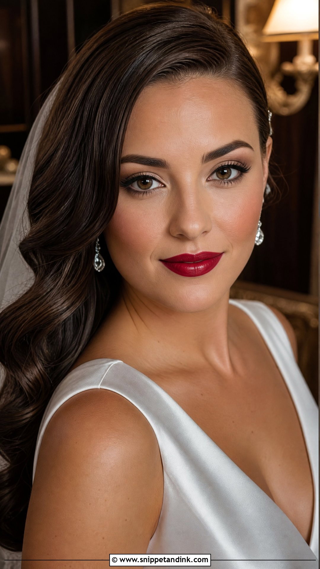 Red Lip Bridal Makeup - Snippet and Ink - 20 Elegant Bridal Makeup Ideas