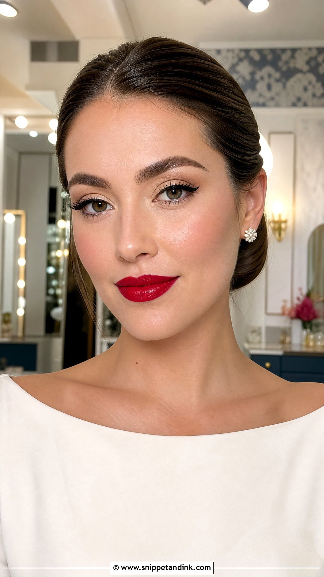 Red Lip Bridal Makeup - Snippet and Ink - 20 Makeup Looks for Brides