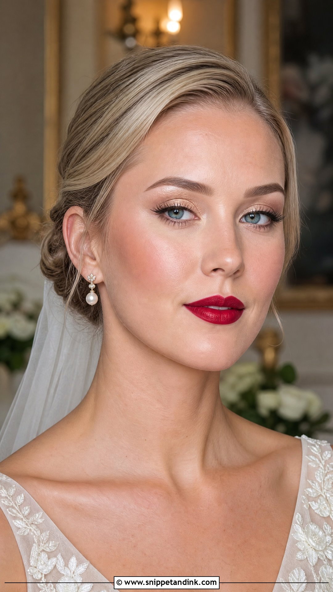 Red Lip Bridal Makeup - Snippet and Ink - 20 Red Bridal Makeup Ideas
