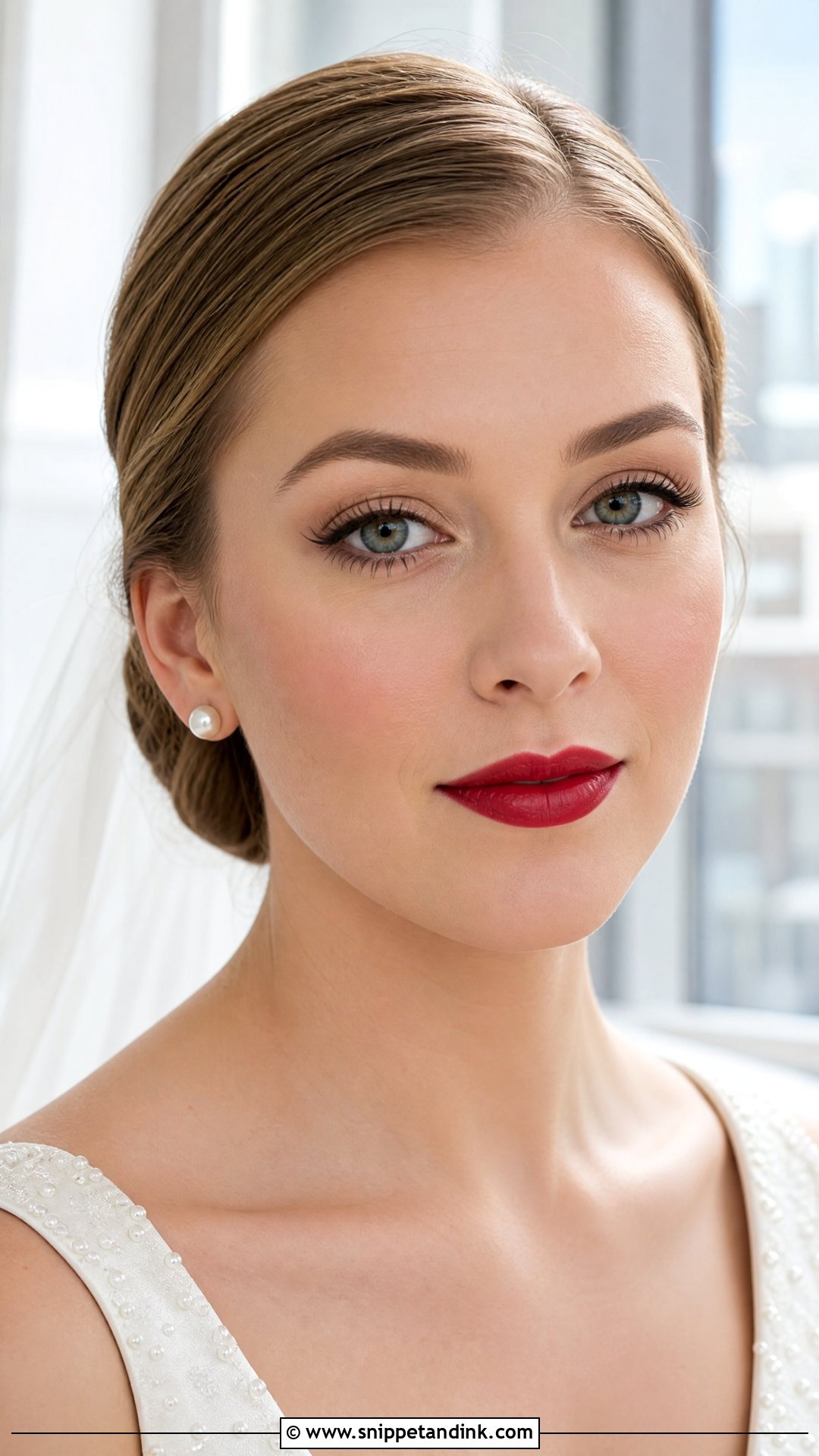 Red Lip Bridal Makeup - Snippet and Ink - 20 Romantic Bridal Wedding Makeup Ideas