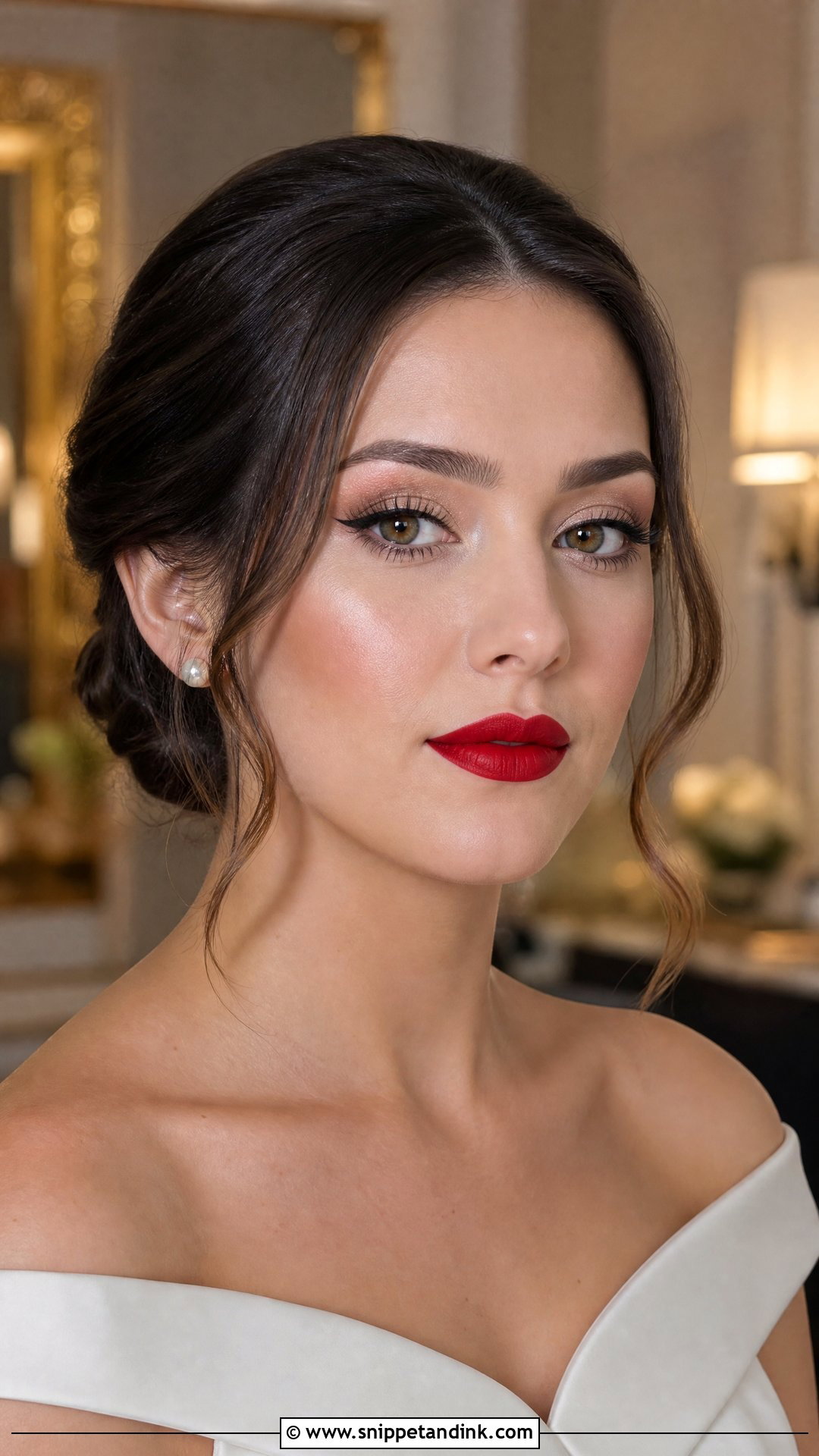 Red Lip Bridal Makeup For Blue Eyes - Snippet and Ink - 20 Bridal Glam Makeup for Blue Eyes