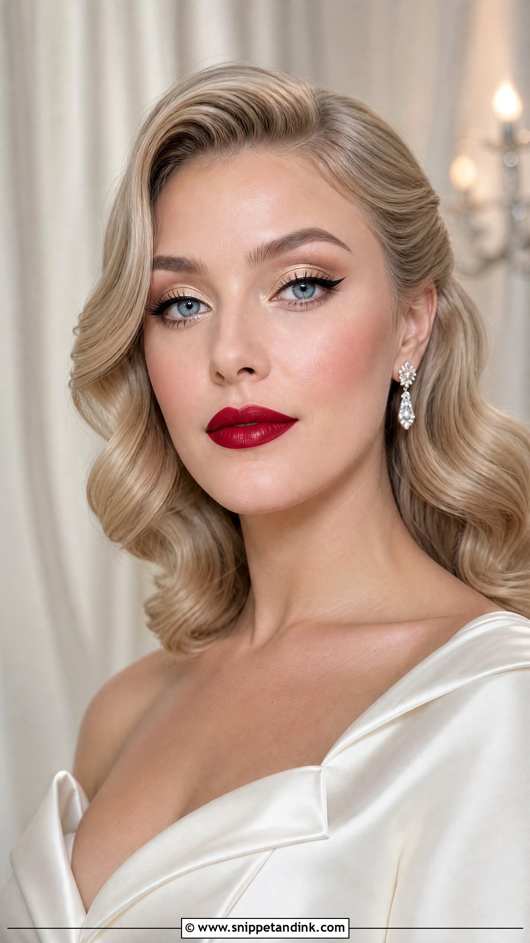 Red Lip Bridal Makeup For Blue Eyes - Snippet and Ink - 30 Bridal Makeup for Blue Eyes