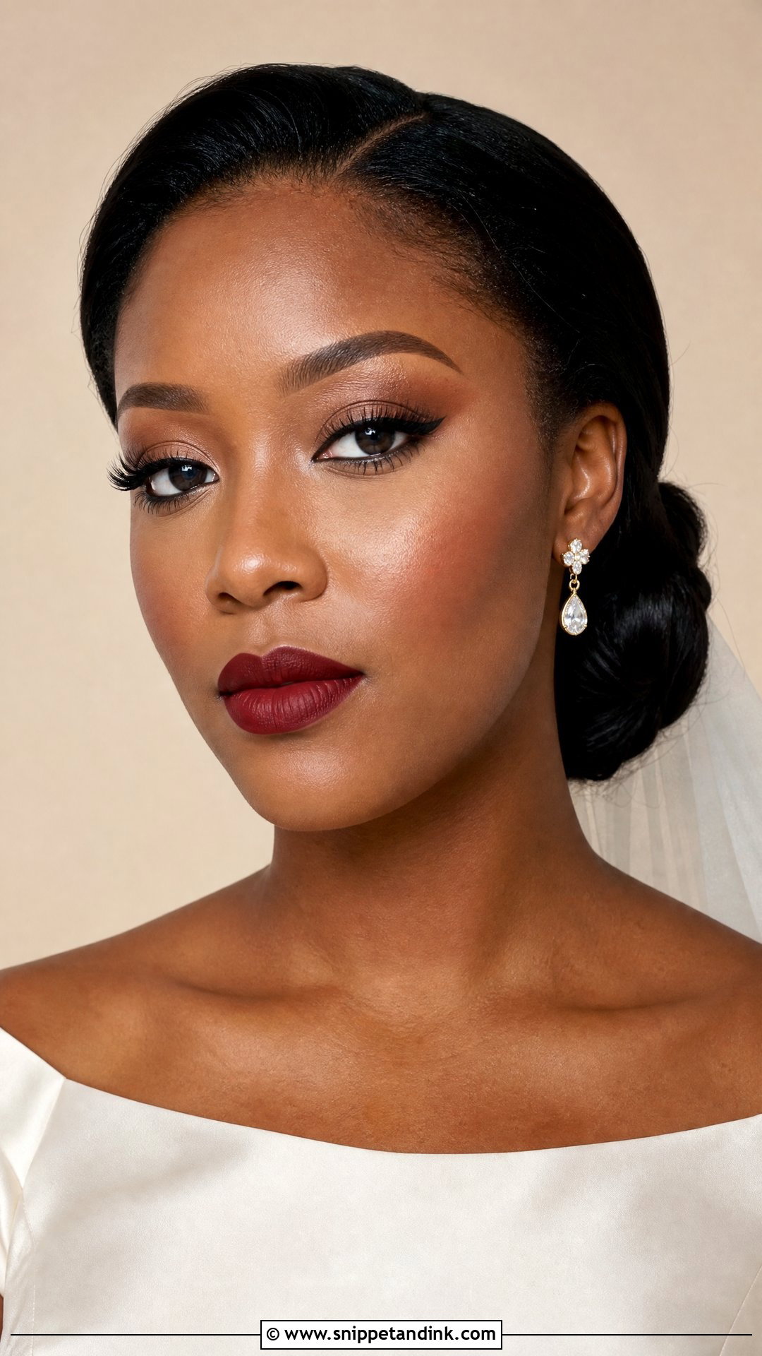 Red Lip Bridal Makeup For Brown Skin - Snippet and Ink - 20 Brown Girl Bridal Makeup Ideas