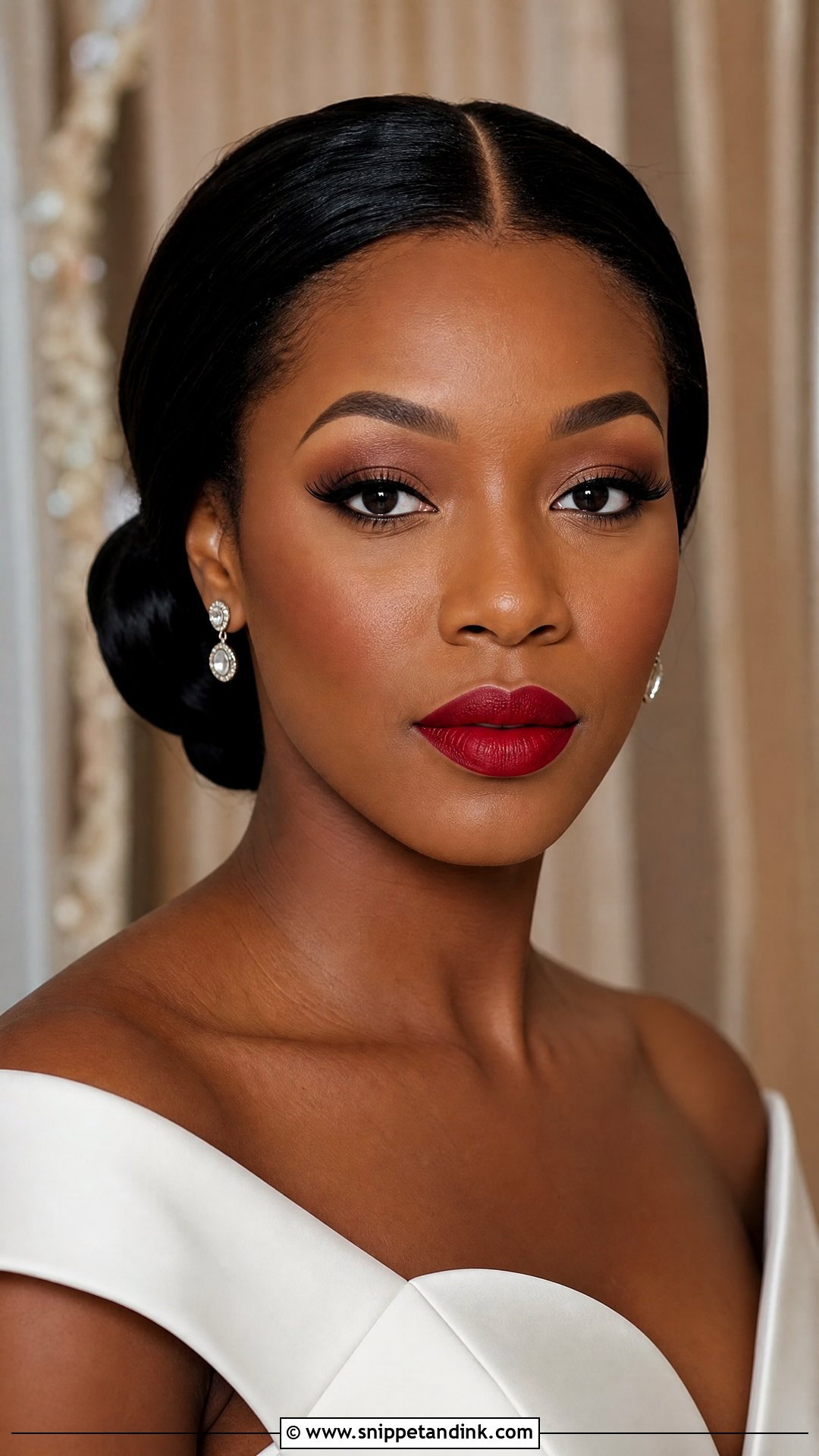Red Lip Bridal Makeup For Brown Skin - Snippet and Ink - 20 Bridal Makeup Brown Skin Ideas
