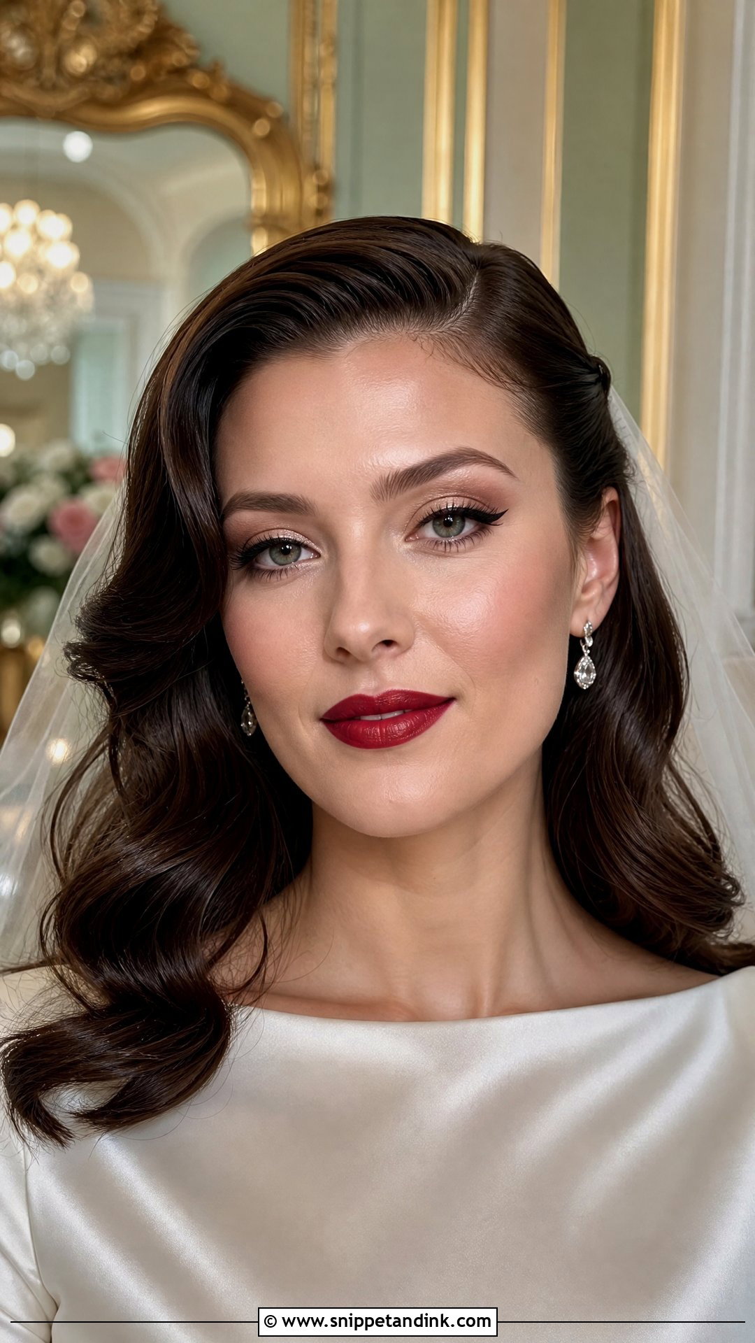 Red Lip Bridal Makeup For Brunettes - Snippet and Ink - 25 Bridal Makeup for Brunettes
