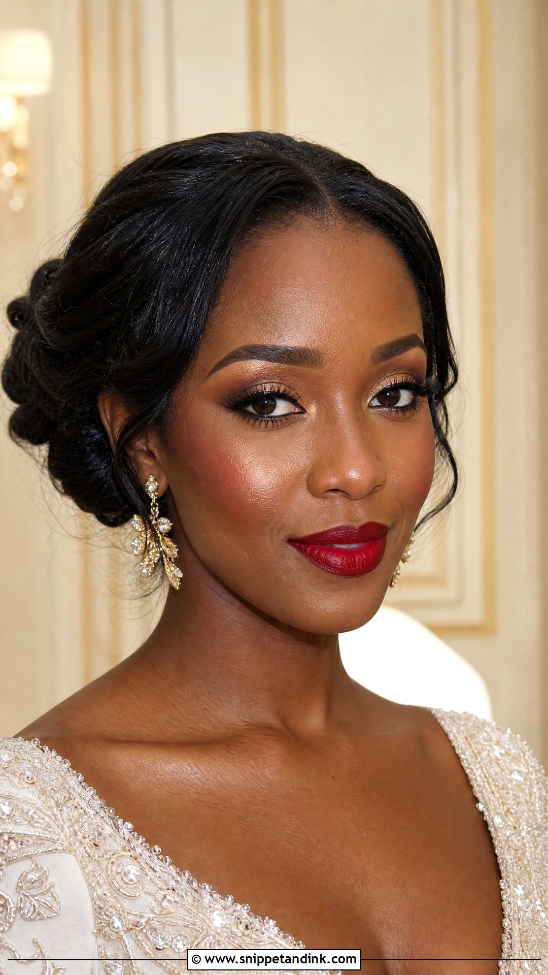 Red Lip Bridal Makeup For Dark Skin - Snippet and Ink - 20 Red Lip Bridal Makeup Ideas