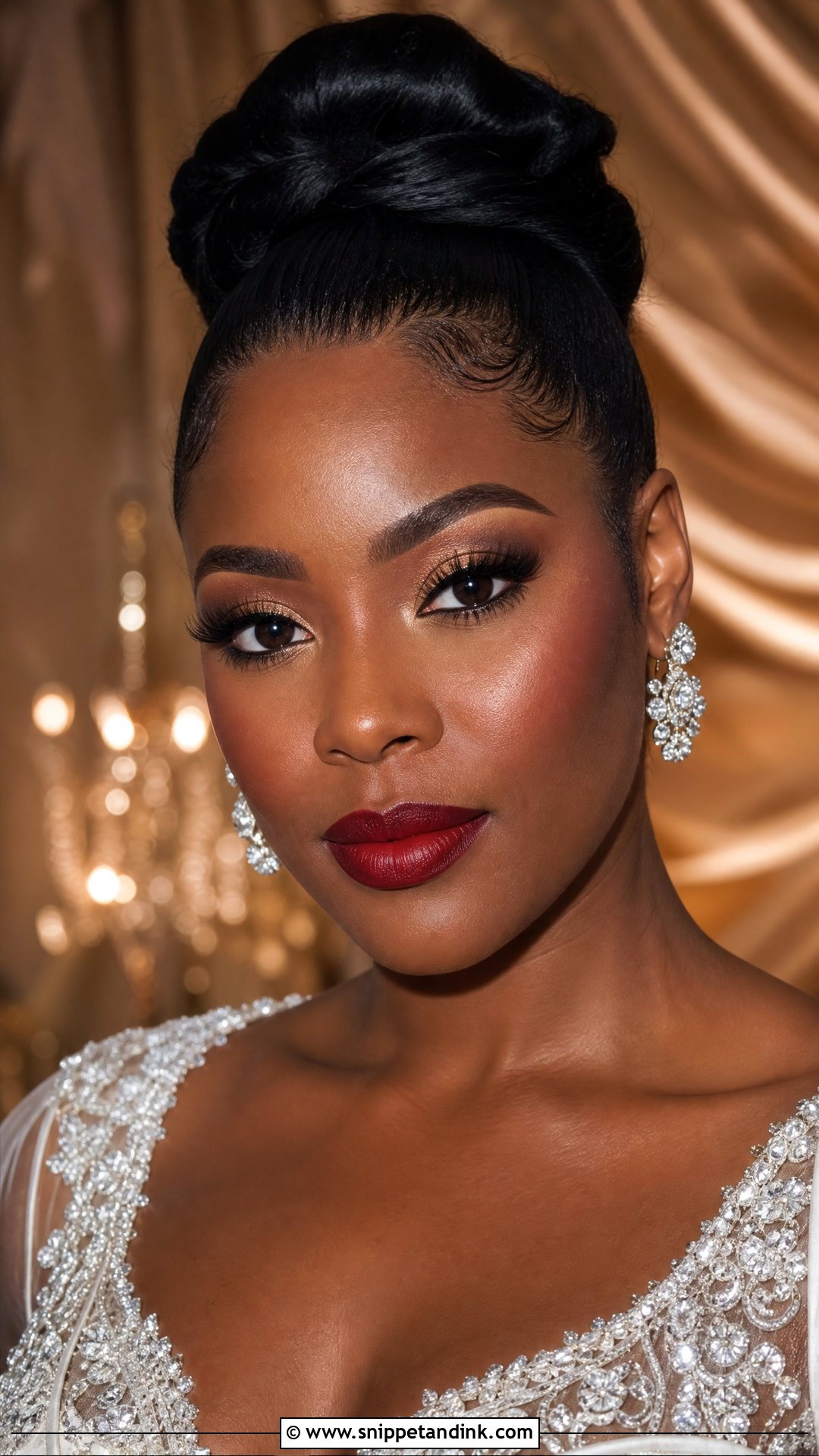 Red Lip Bridal Makeup For Deep Skin - Snippet and Ink - 25 Bridal Makeup with Red Lips