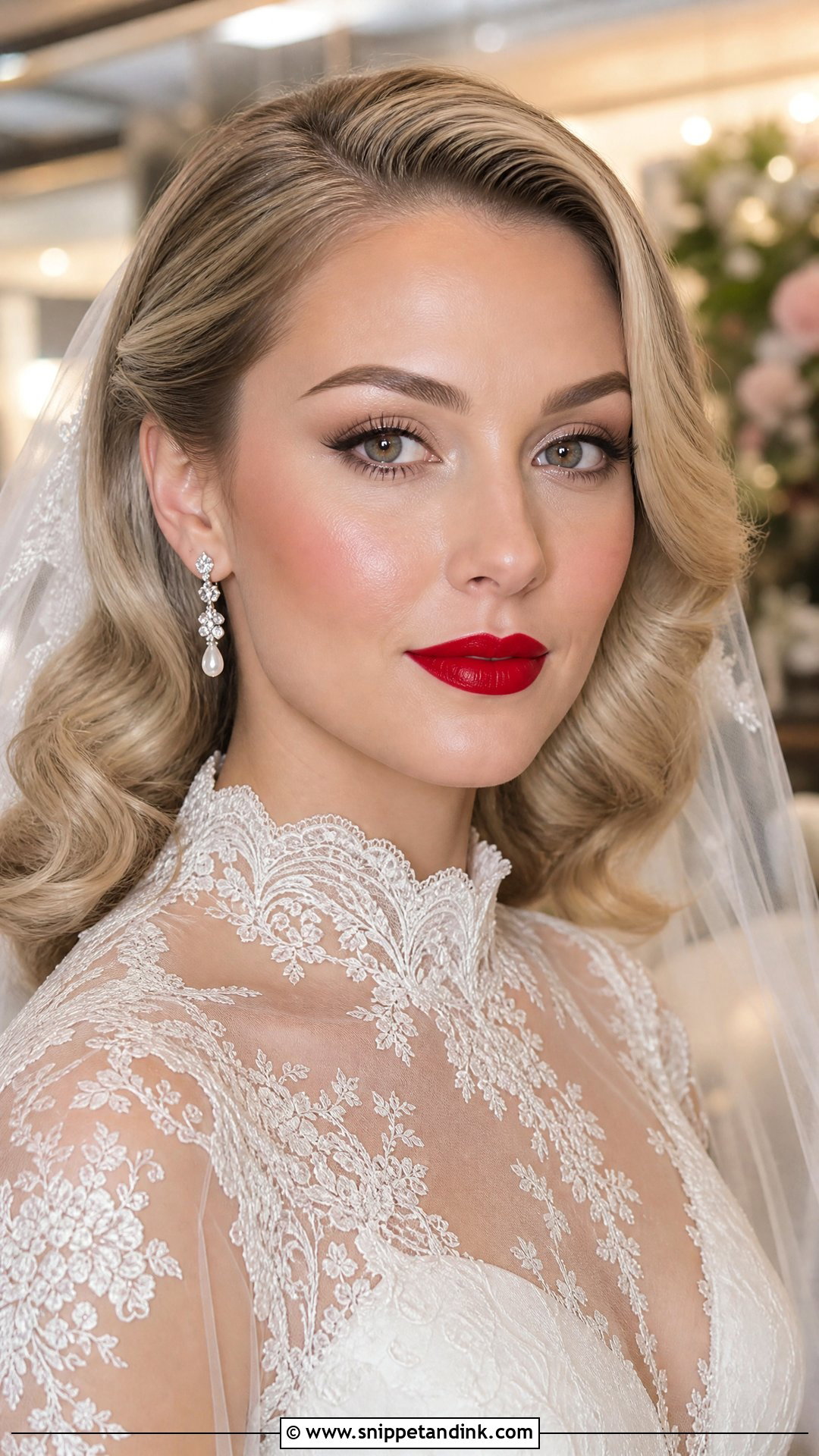 Red Lip Bridal Makeup For Fair Skin - Snippet and Ink - 20 Red Lipstick Bridal Makeup Ideas