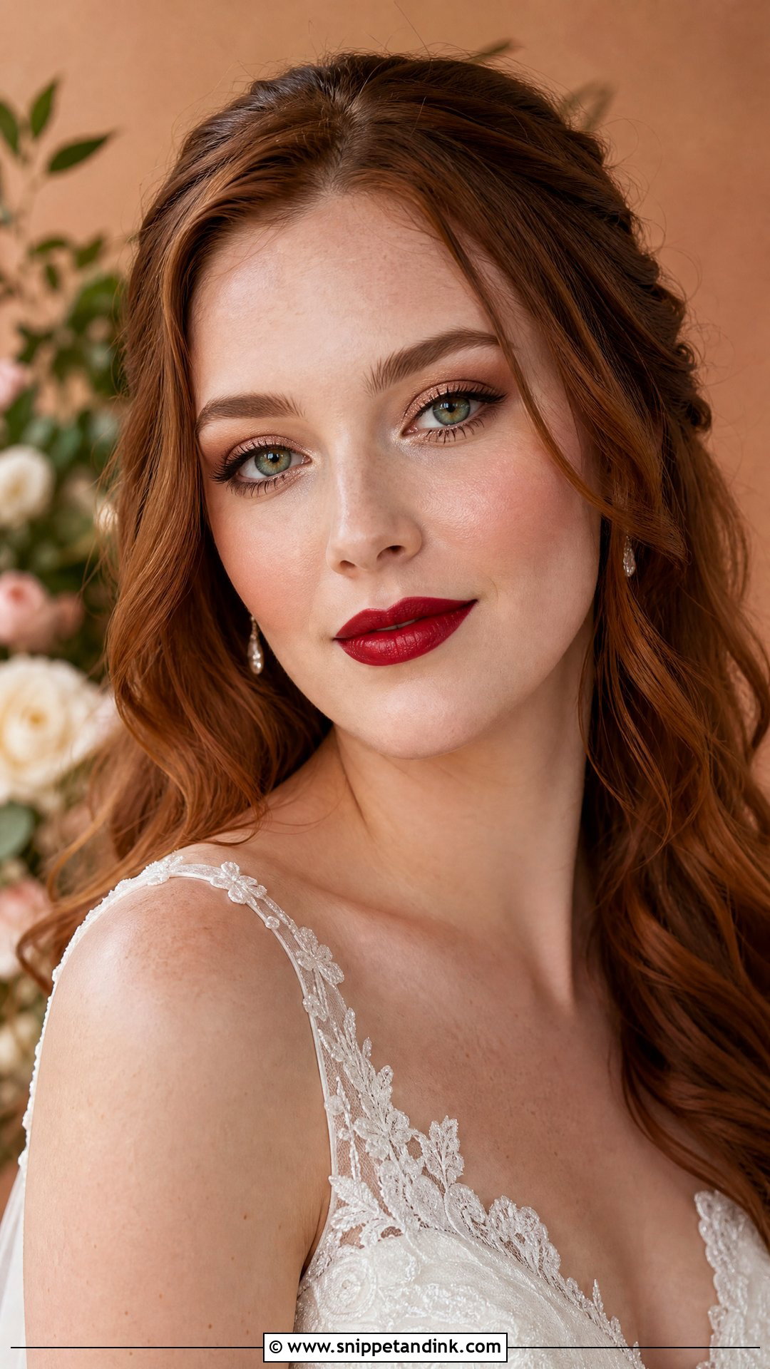Red Lip Bridal Makeup For Green Eyes - Snippet and Ink - 25 Bridal Makeup with Red Lips