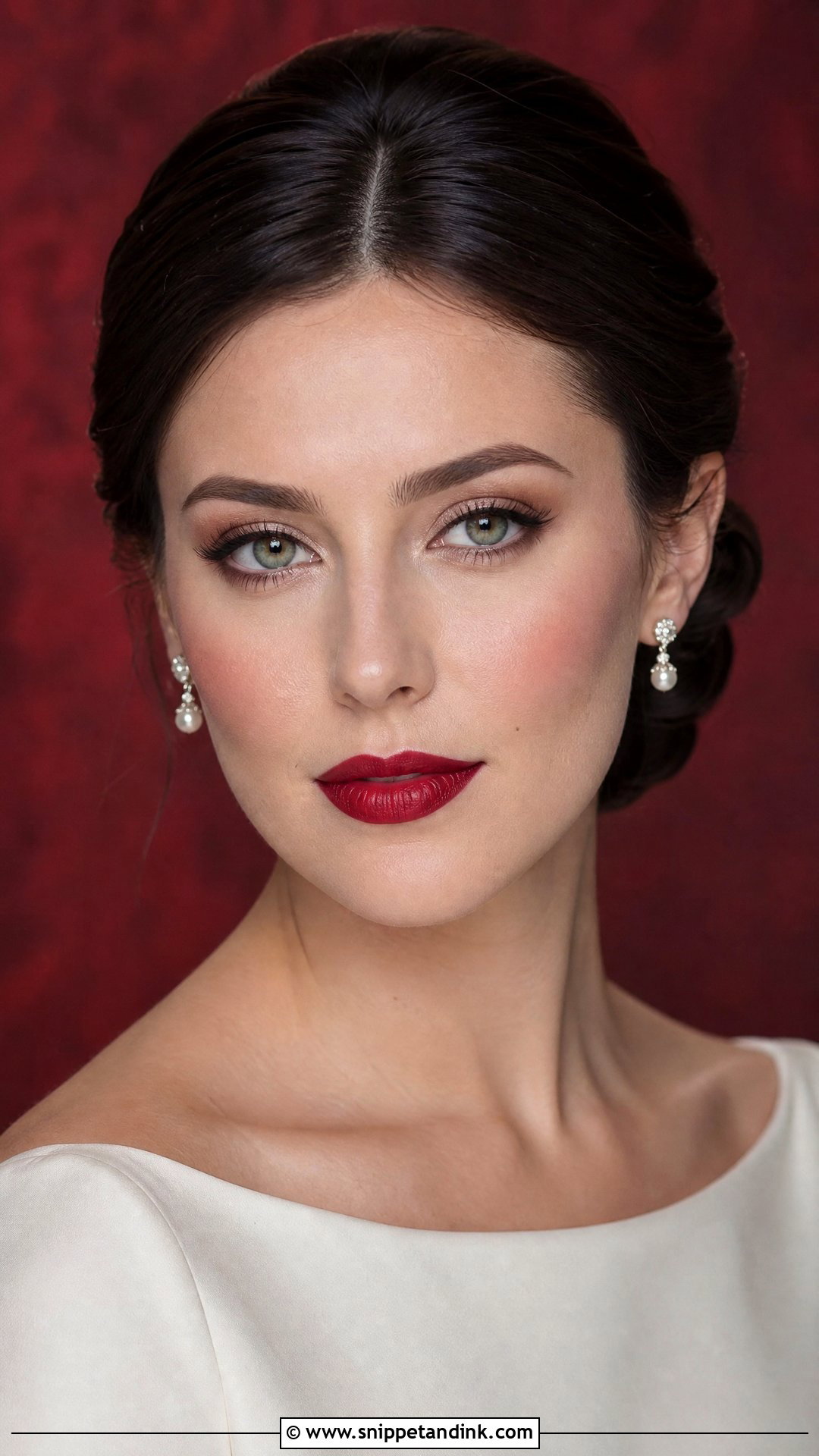 Red Lip Bridal Makeup For Green Eyes - Snippet and Ink - 20 Bridal Wedding Makeup for Green Eyes