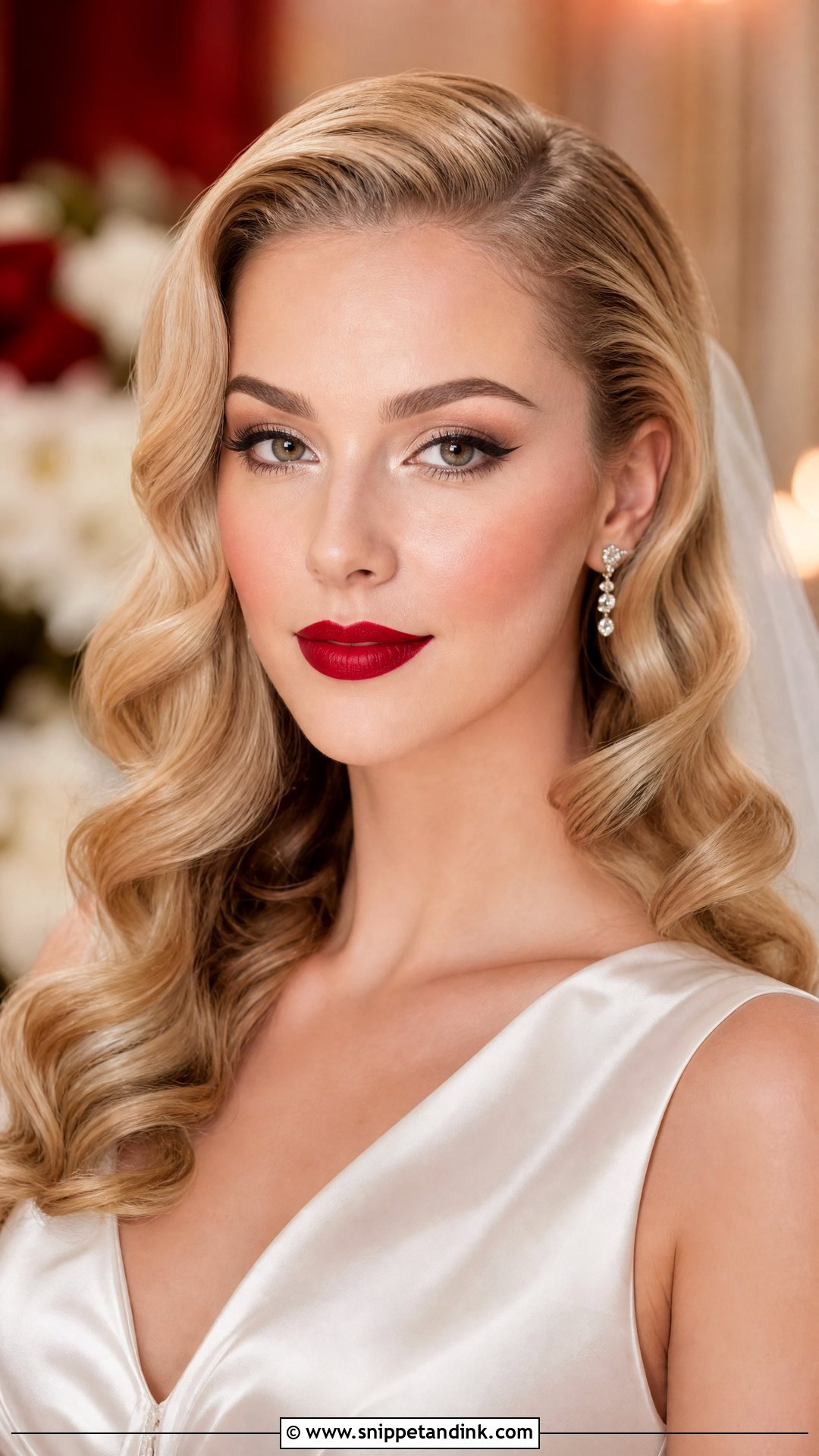Red Lip Bridal Makeup For Hazel Eyes - Snippet and Ink - 25 Bridal Makeup for Hazel Eyes