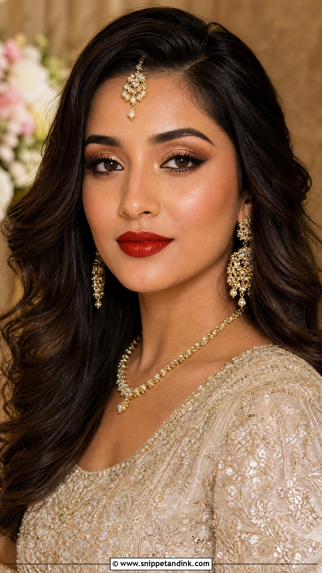 Red Lip Bridal Makeup For Olive Skin - Snippet and Ink - 25 Bridal Makeup with Red Lips