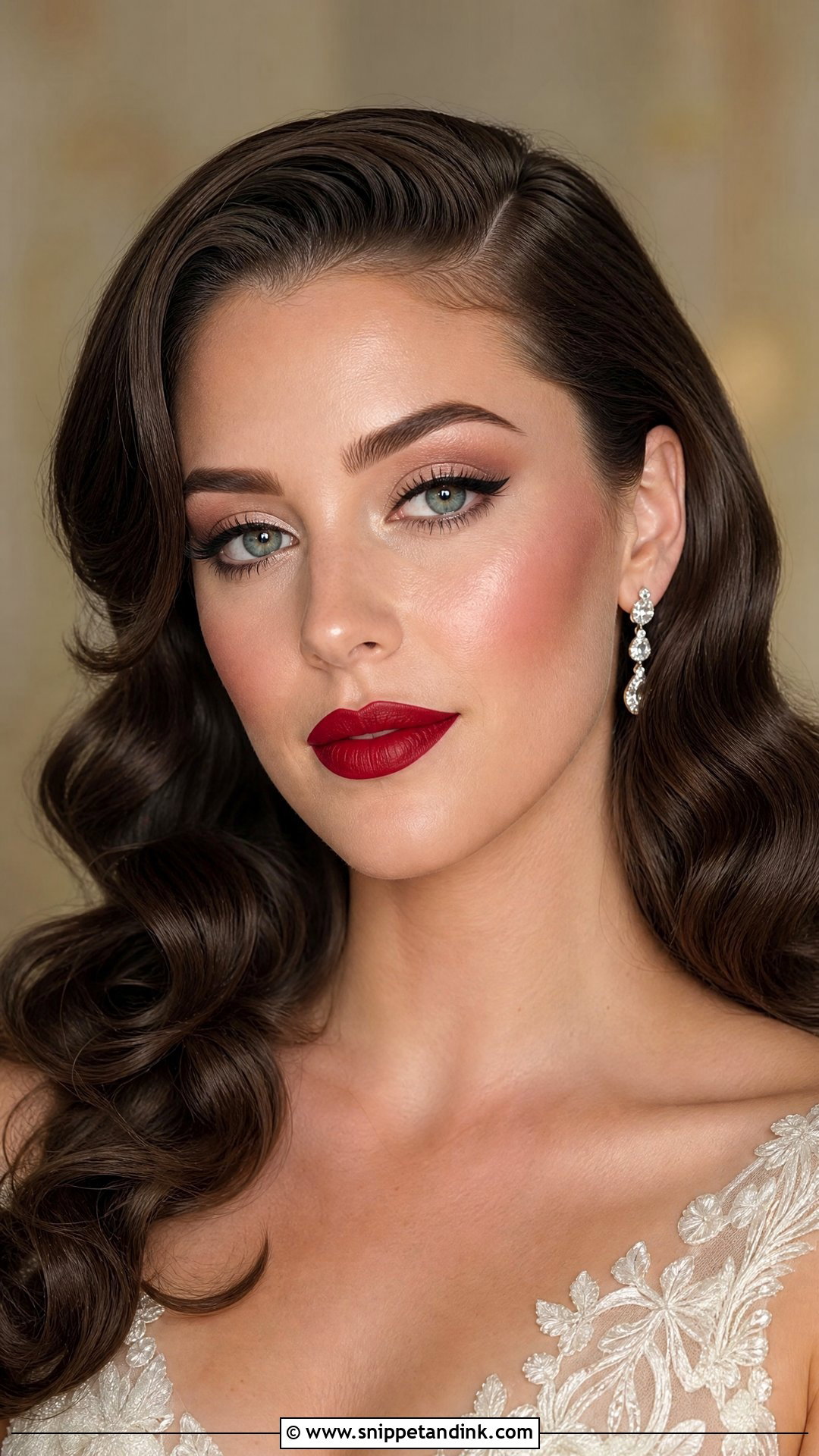 Red Lip Bridal Makeup For Round Face - Snippet and Ink - 25 Bridal Makeup Round Face Ideas