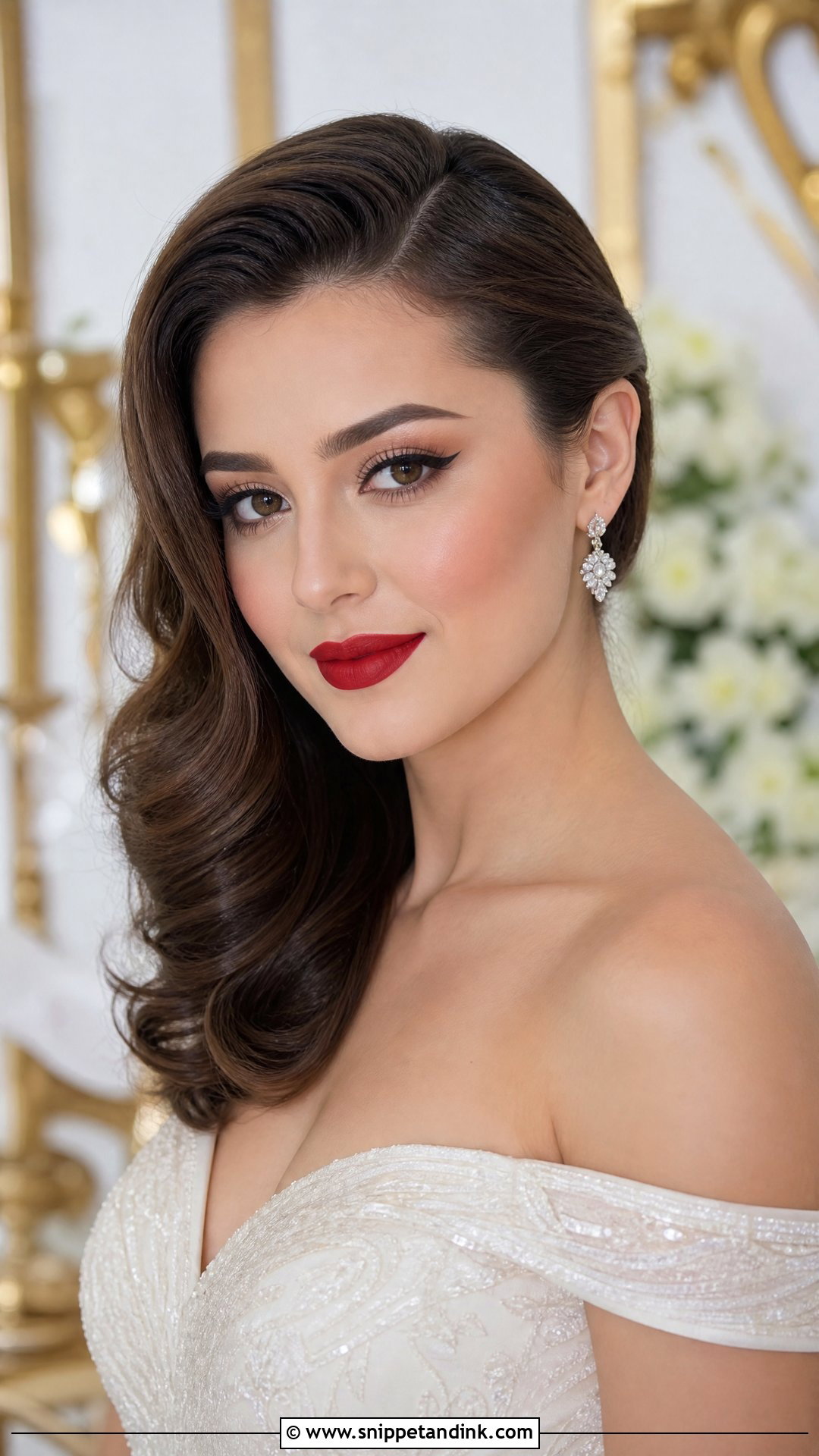 Red Lip Bridal Makeup For Round Face - Snippet and Ink - 20 Bridal Makeup for Round Face Ideas