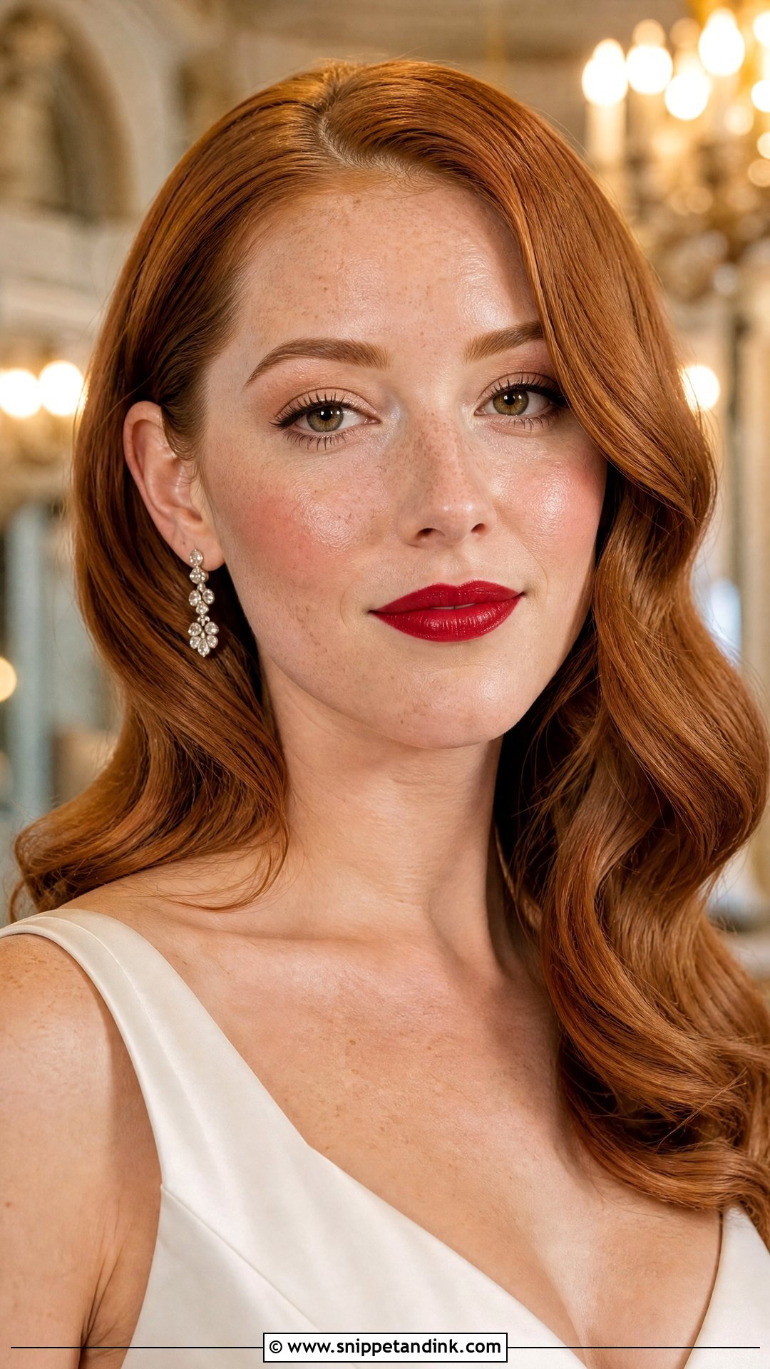 Red Lip Bridal Makeup With Freckles - Snippet and Ink - 20 Bridal Makeup Freckles