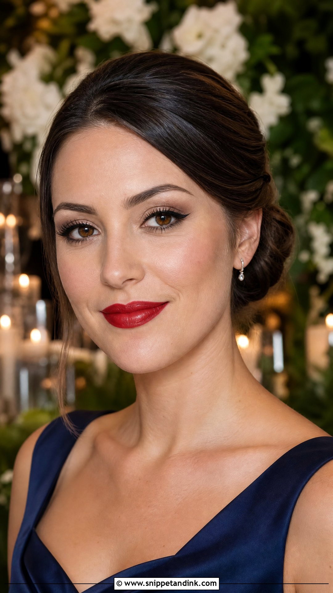 Red Lip Bridesmaid Makeup For Brown Eyes - Snippet and Ink - 35 Bridesmaid Makeup for Brown Eyes