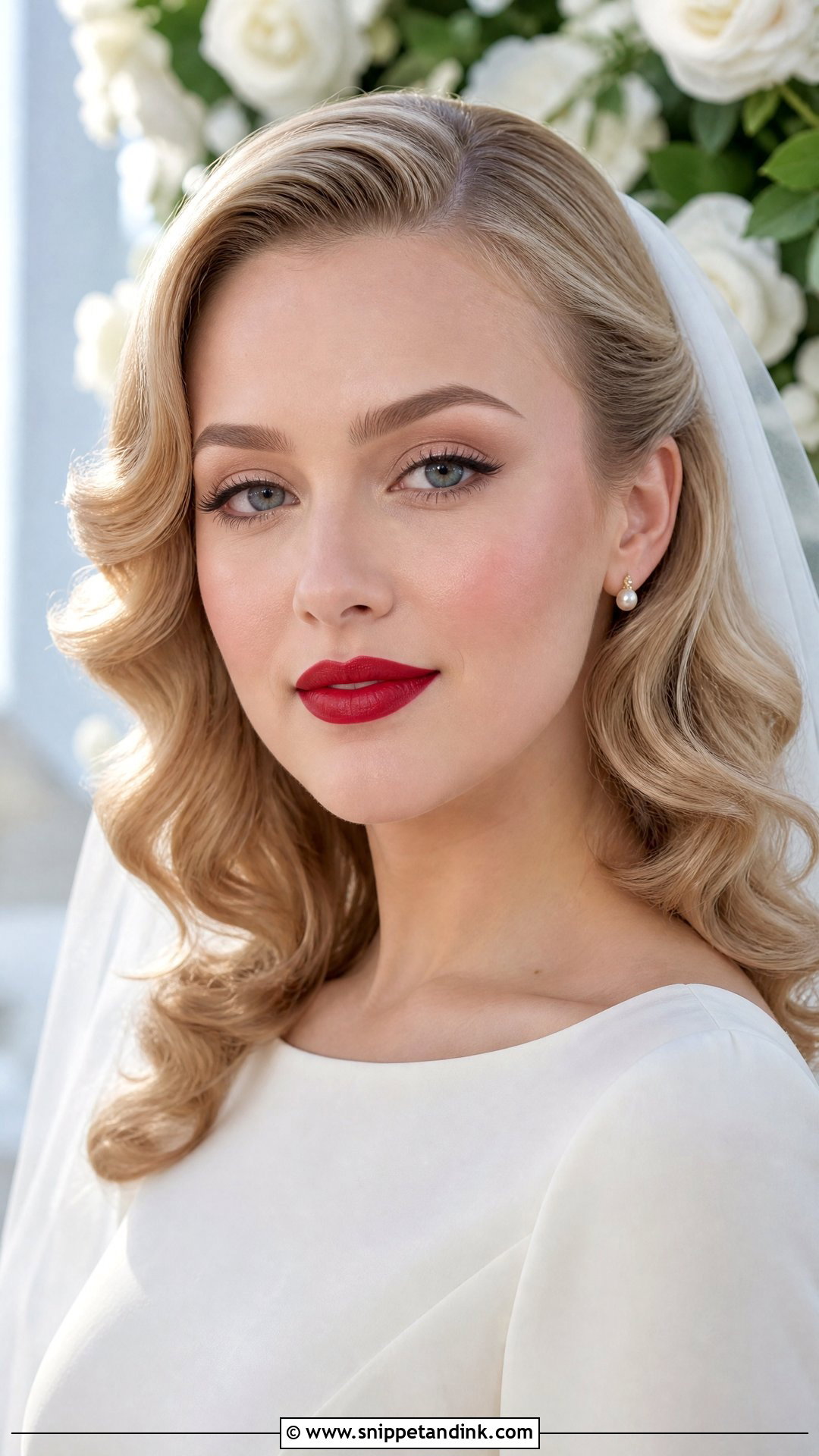 Red Lip Christian Bridal Makeup - Snippet and Ink - 20 Christian Bridal Makeup Ideas