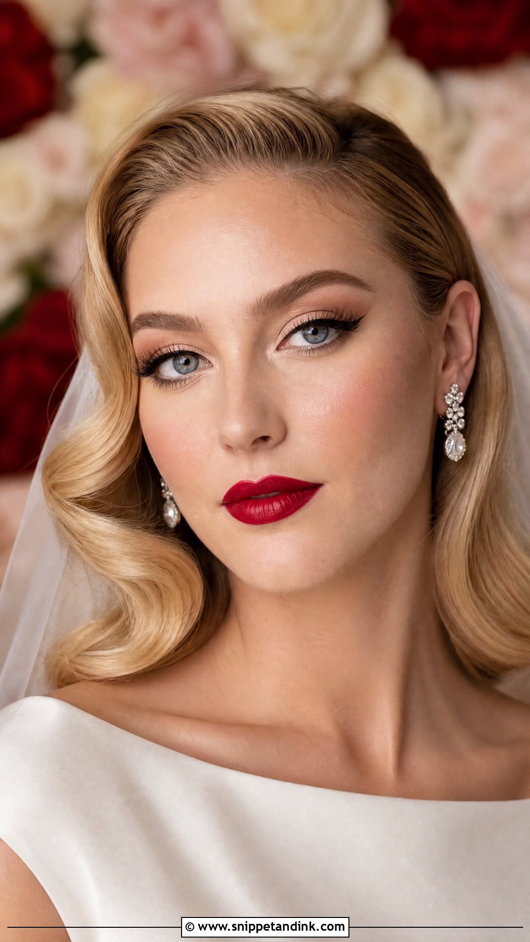 Red Lip Editorial Wedding Makeup - Snippet and Ink - 20 Editorial Wedding Makeup Ideas