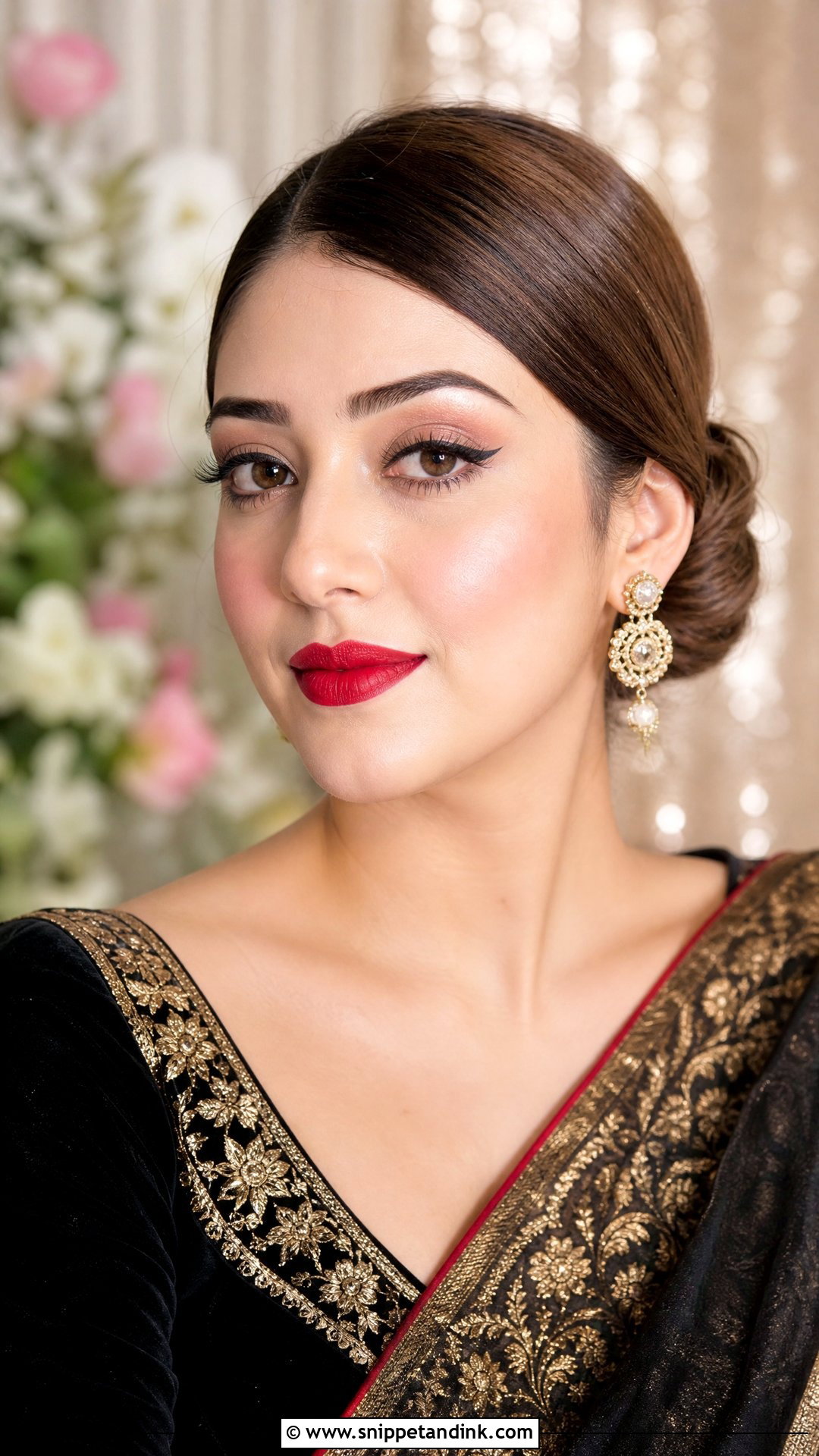 Red Lip Indian Wedding Guest Makeup - Snippet and Ink - 20 Makeup for Indian Wedding Guest Ideas