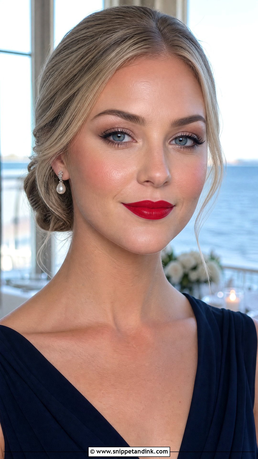 Red Lip Makeup For Navy Dress Wedding Guest - Snippet and Ink - 20 Wedding Guest Makeup Red Lips