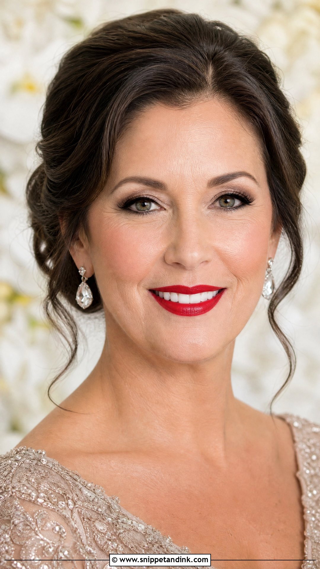 Red Lip Mother Of The Bride Makeup - Snippet and Ink - 20 Mother Makeup Wedding Ideas
