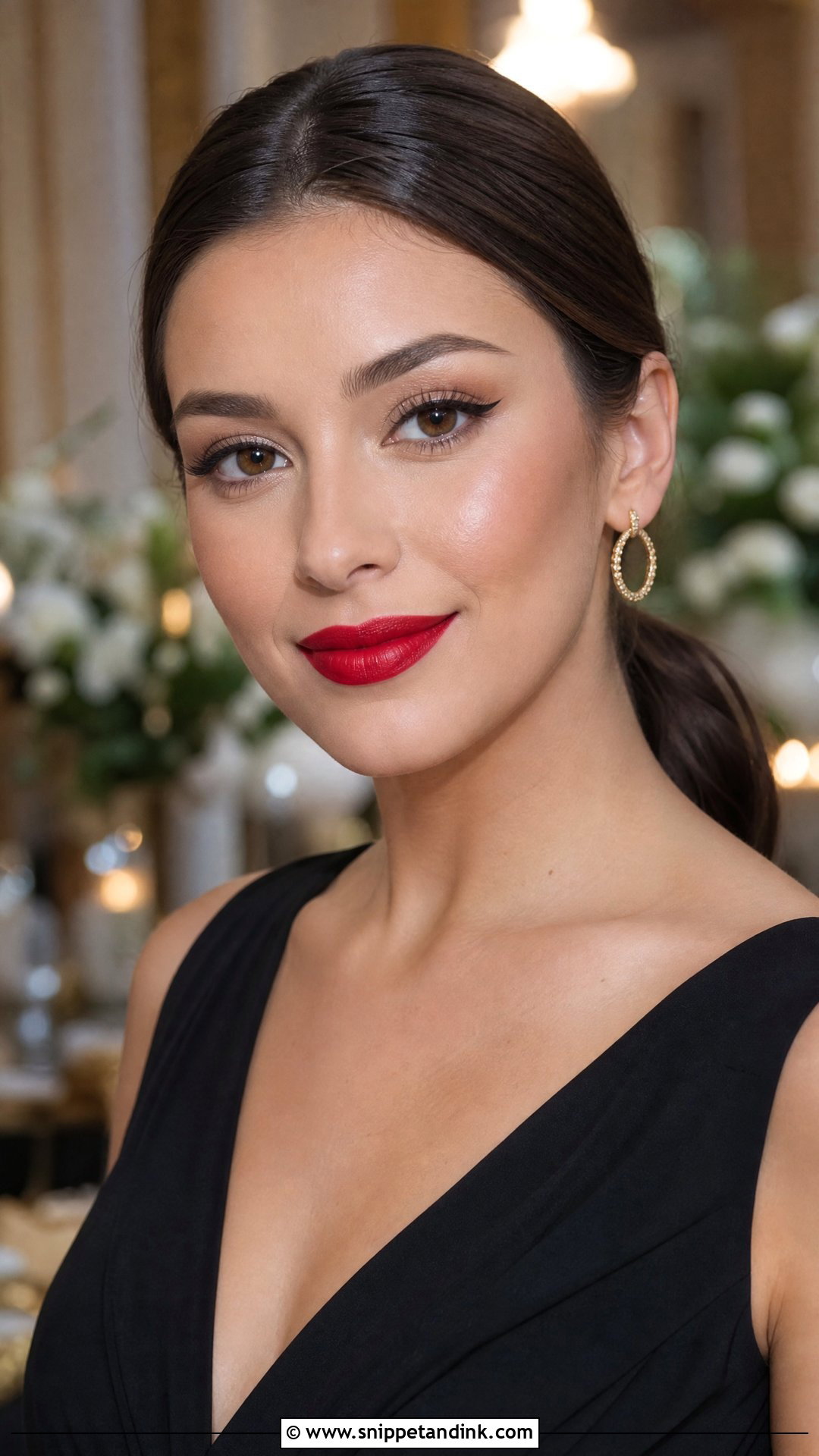 Red Lip Wedding Guest Makeup - Snippet and Ink - 20 Easy Makeup for Wedding Guest Ideas