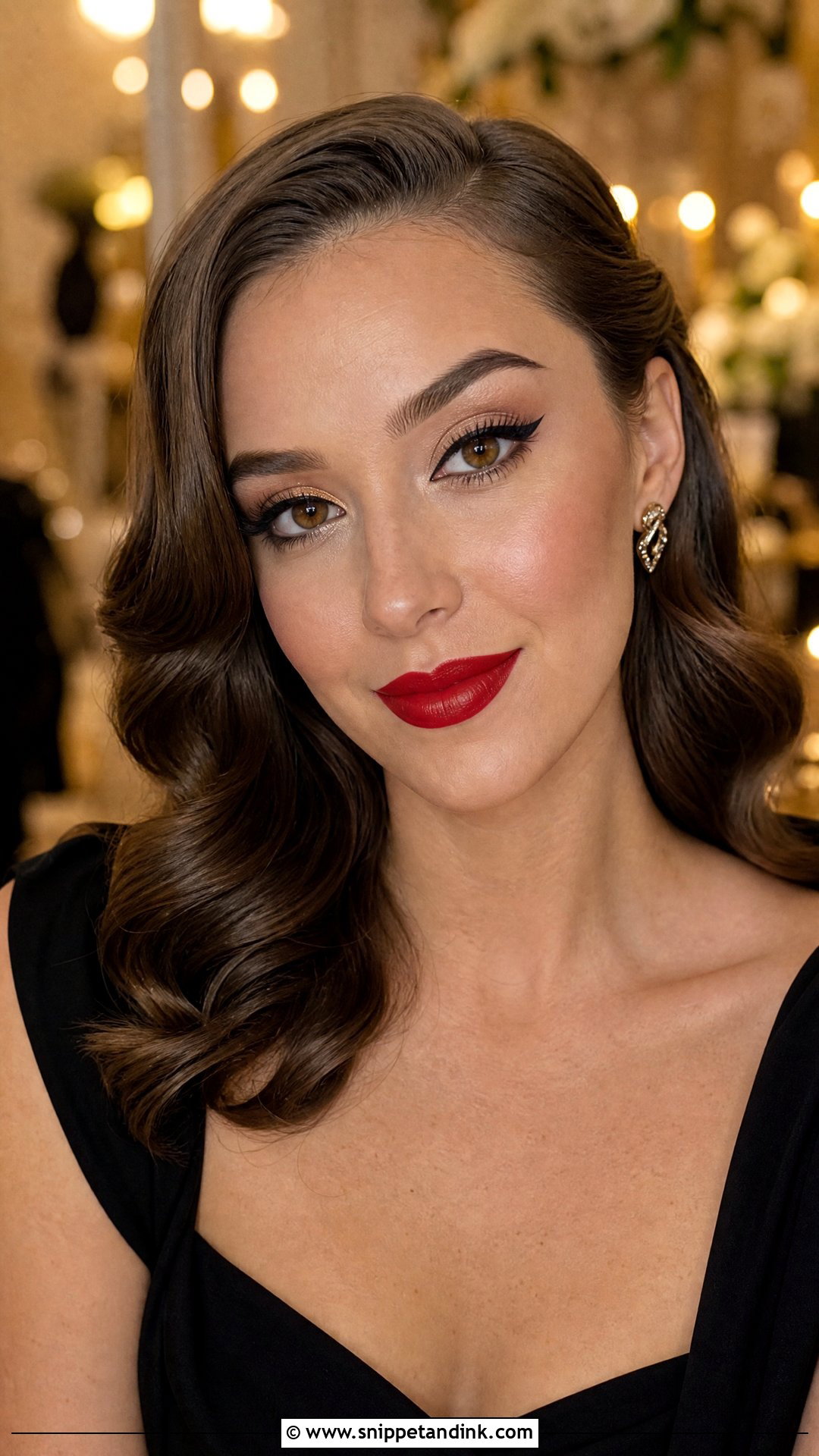 Red Lip Wedding Guest Makeup For Brown Eyes - Snippet and Ink - 30 Wedding Guest Makeup for Brown Eyes