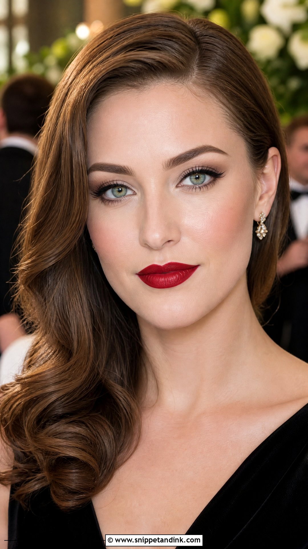 Red Lip Wedding Guest Makeup for Green Eyes - Snippet and Ink - 25 Wedding Guest Makeup for Green Eyes