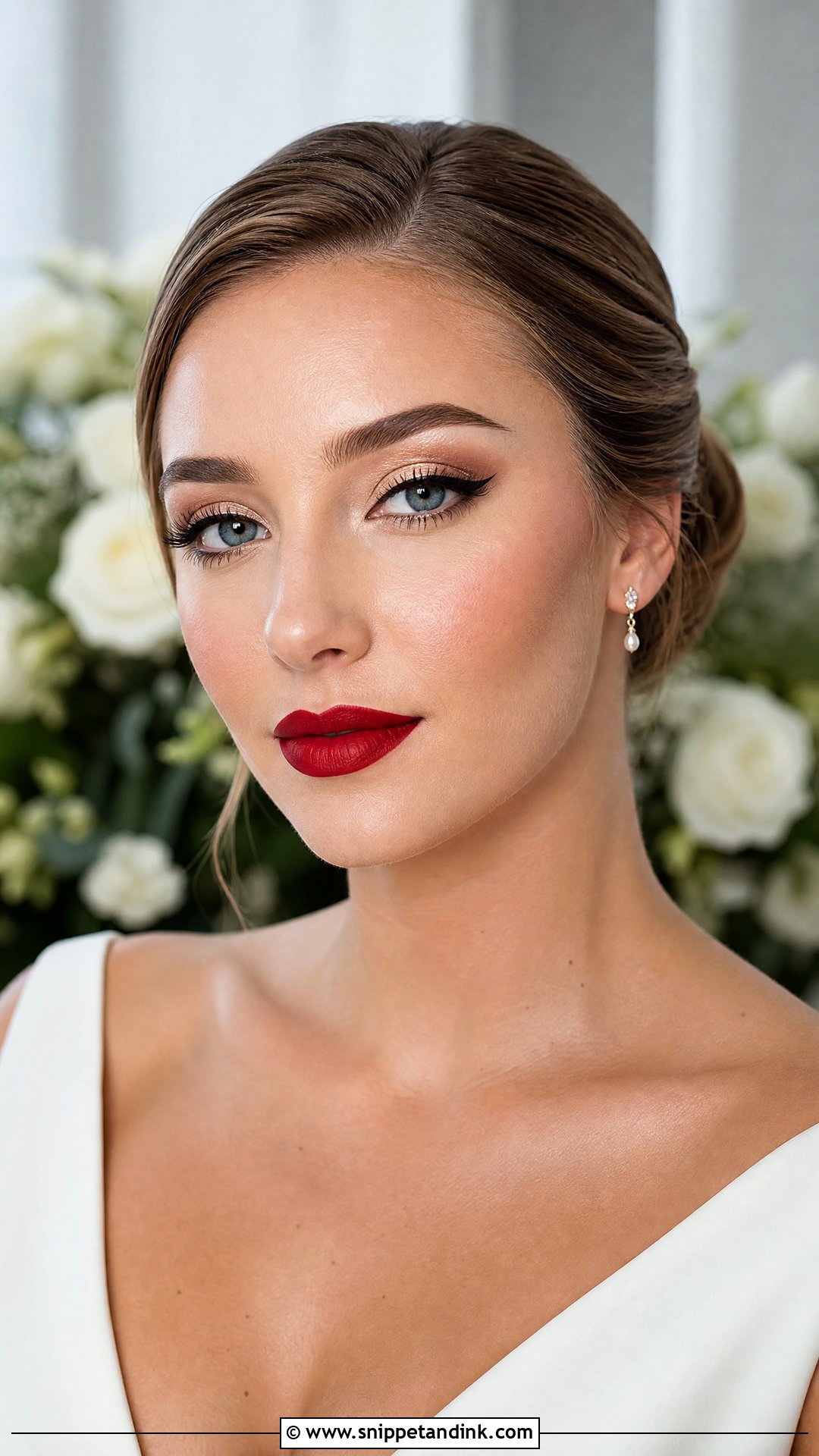 Red Lip Wedding Makeup - Snippet and Ink - 20 Colorful Wedding Makeup Ideas