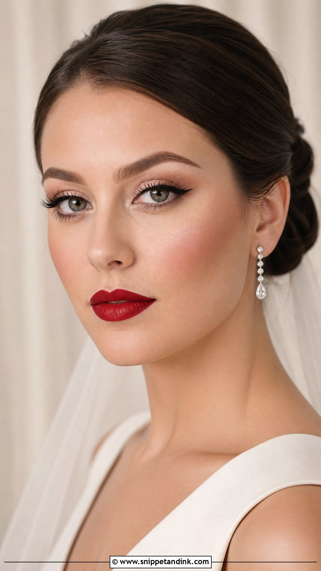 Red Lip Wedding Makeup - Snippet and Ink - 20 Heavy Wedding Makeup Look Ideas