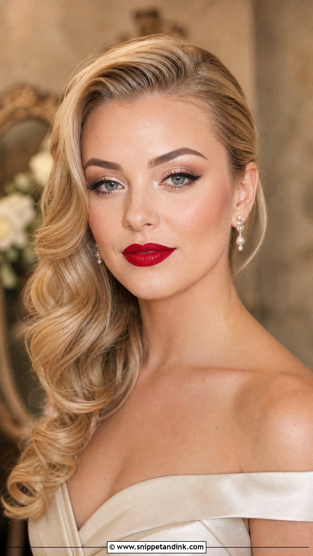 Red Lip Wedding Makeup - Snippet and Ink - 25 Dramatic Wedding Makeup Ideas