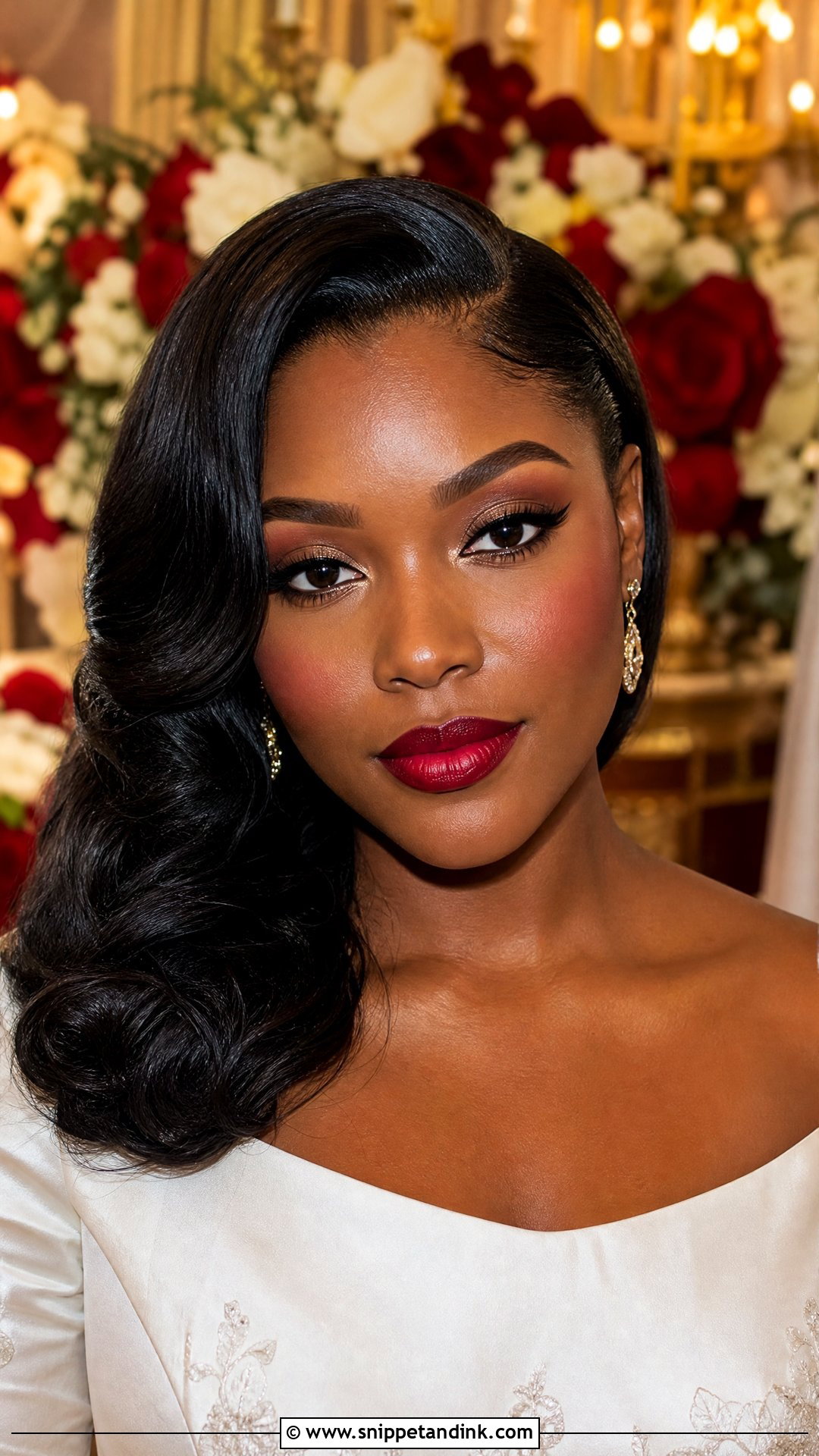 Red Lip Wedding Makeup For Black Women - Snippet and Ink - 20 Wedding Makeup for Black Women
