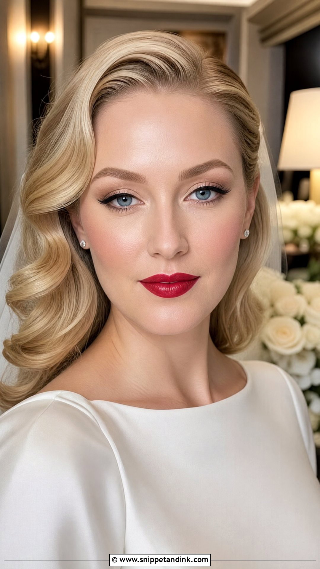 Red Lip Wedding Makeup For Blondes - Snippet and Ink - 20 Wedding Makeup for Blondes