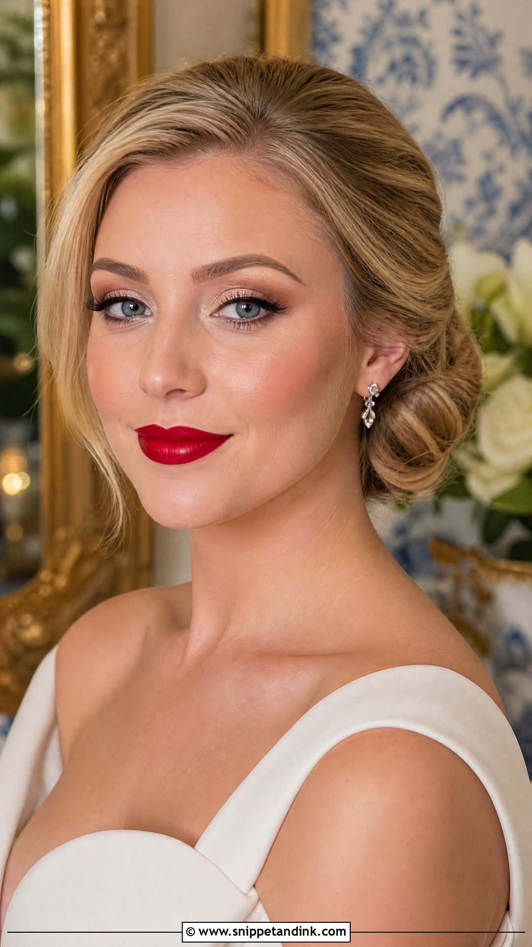 Red Lip Wedding Makeup For Blue Eyes - Snippet and Ink - 20 Soft Glam Wedding Makeup for Blue Eyes