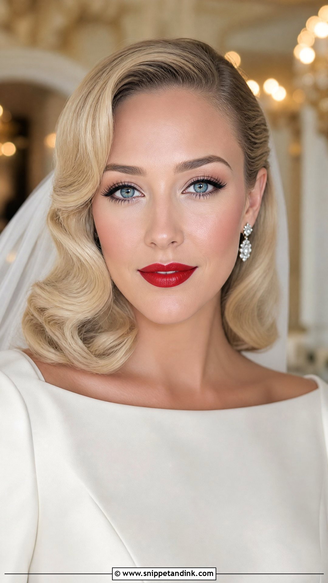 Red Lip Wedding Makeup For Blue Eyes - Snippet and Ink - 20 Wedding Makeup Looks for Blue Eyes