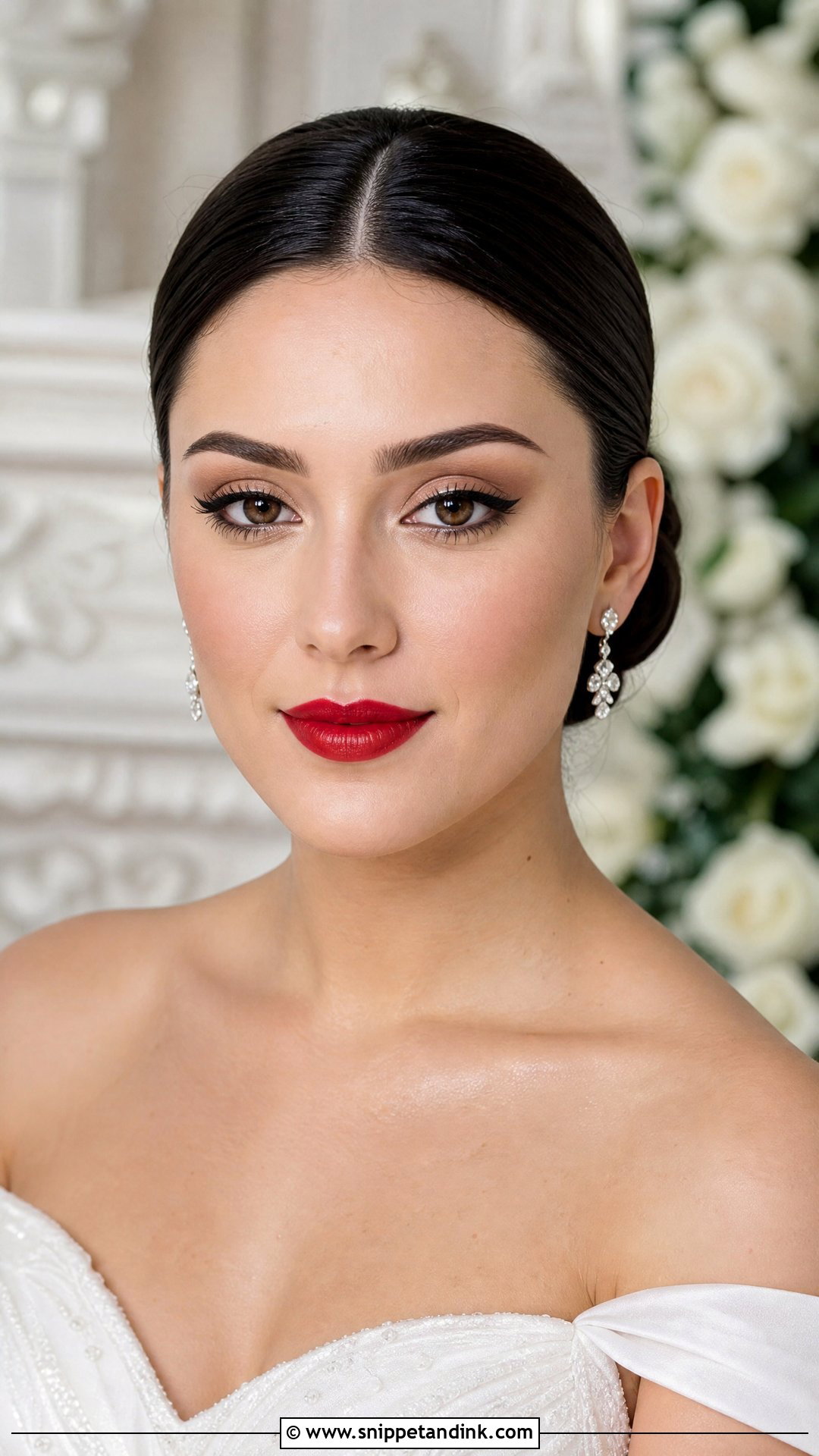 Red Lip Wedding Makeup For Brown Eyes - Snippet and Ink - 20 Wedding Day Makeup for Bride Brown Eyes