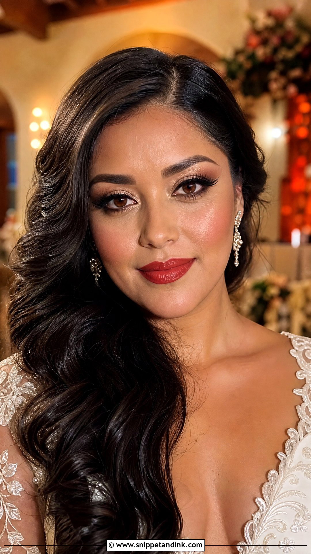 Red Lip Wedding Makeup For Brown Eyes - Snippet and Ink - 20 Wedding Makeup with Red Lips