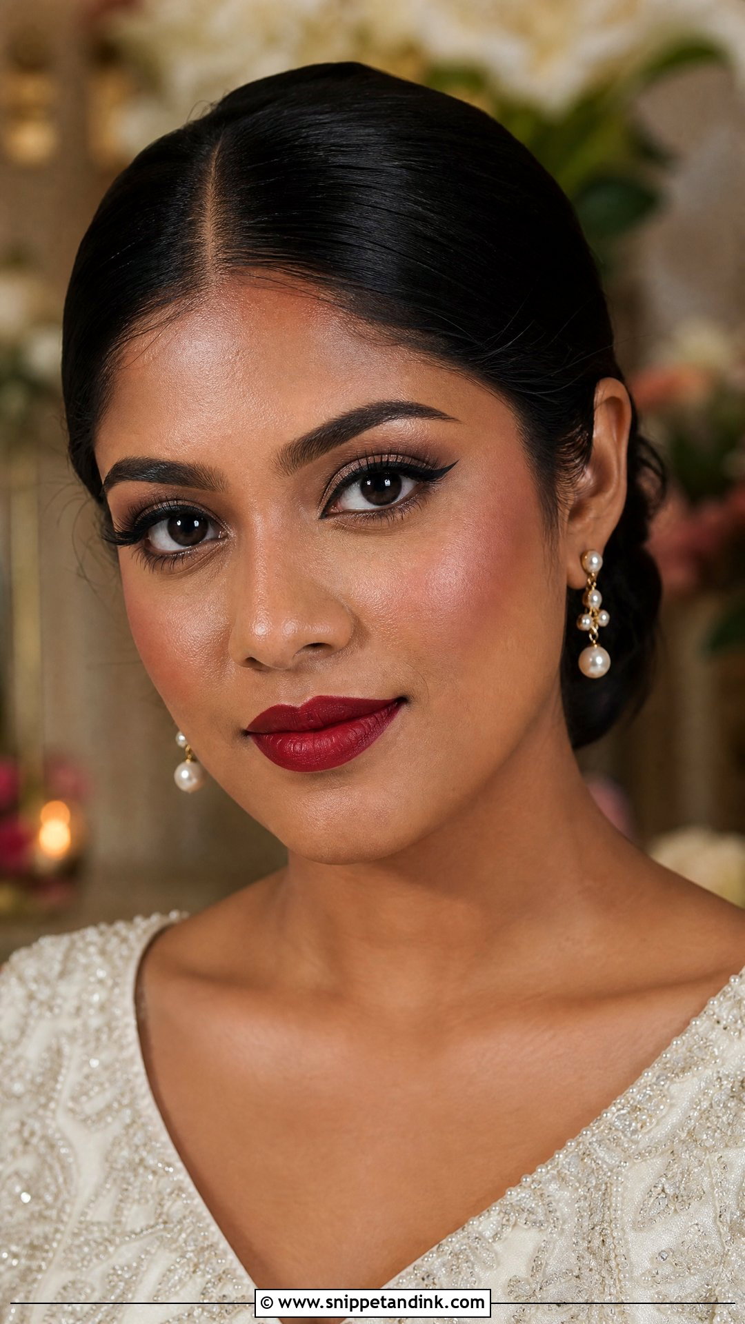Red Lip Wedding Makeup For Dark Skin - Snippet and Ink - 20 Wedding Makeup for Dark Skin Ideas