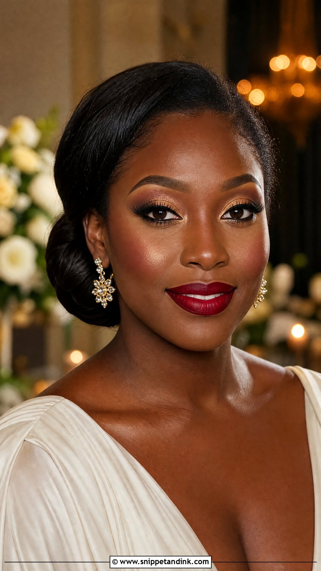 Red Lip Wedding Makeup For Deep Skin - Snippet and Ink - 20 Red Lip Wedding Makeup Ideas