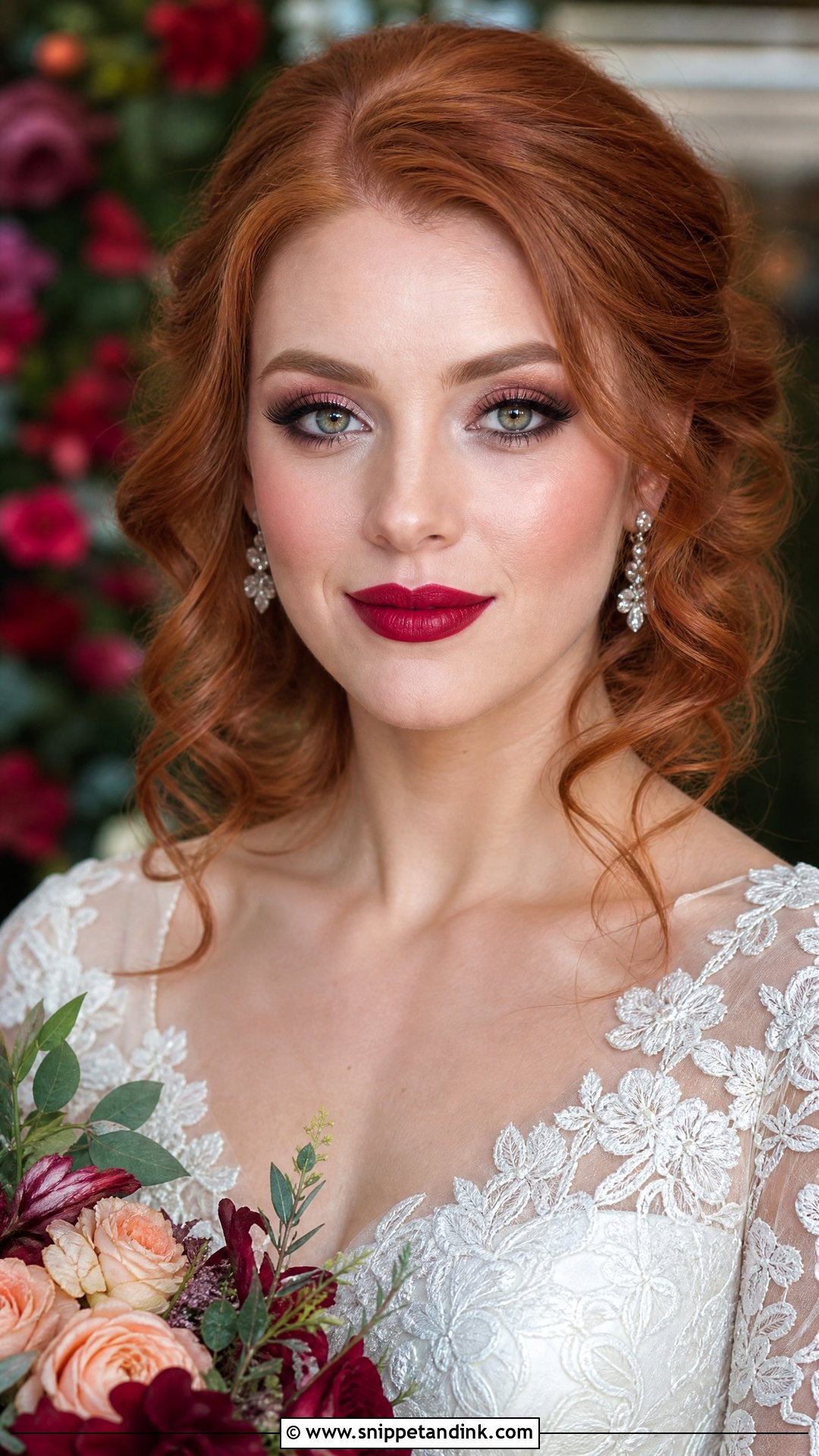 Red Lip Wedding Makeup For Green Eyes - Snippet and Ink - 20 Wedding Makeup with Red Lips