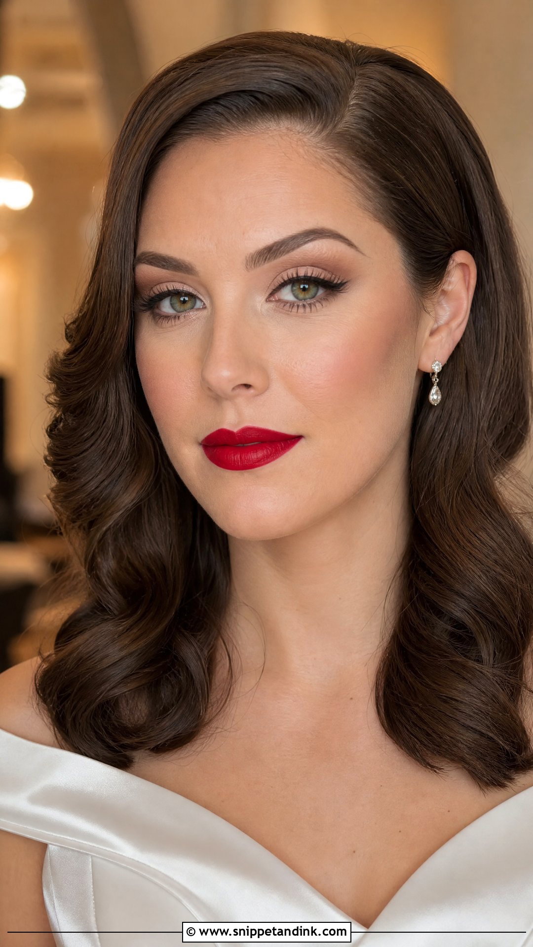 Red Lip Wedding Makeup For Green Eyes - Snippet and Ink - 20 Wedding Makeup for Green Eyes and Brown Hair