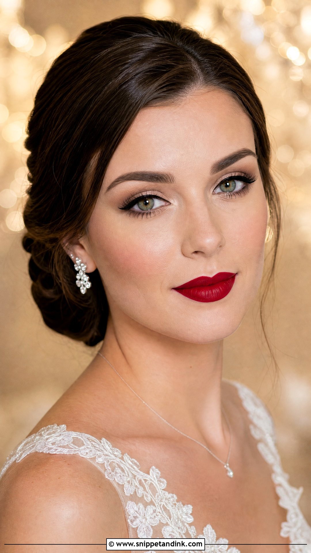 Red Lip Wedding Makeup For Hooded Eyes - Snippet and Ink - 20 Wedding Makeup Hooded Eyes Brides