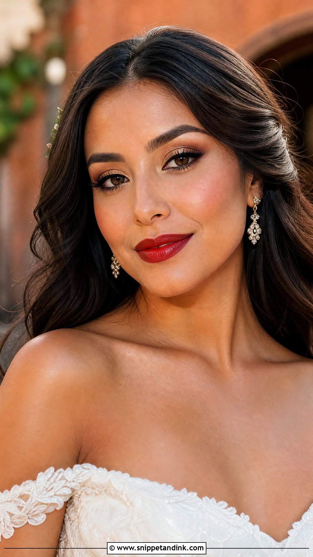 Red Lip Wedding Makeup For Olive Skin - Snippet and Ink - 20 Red Lip Wedding Makeup Ideas
